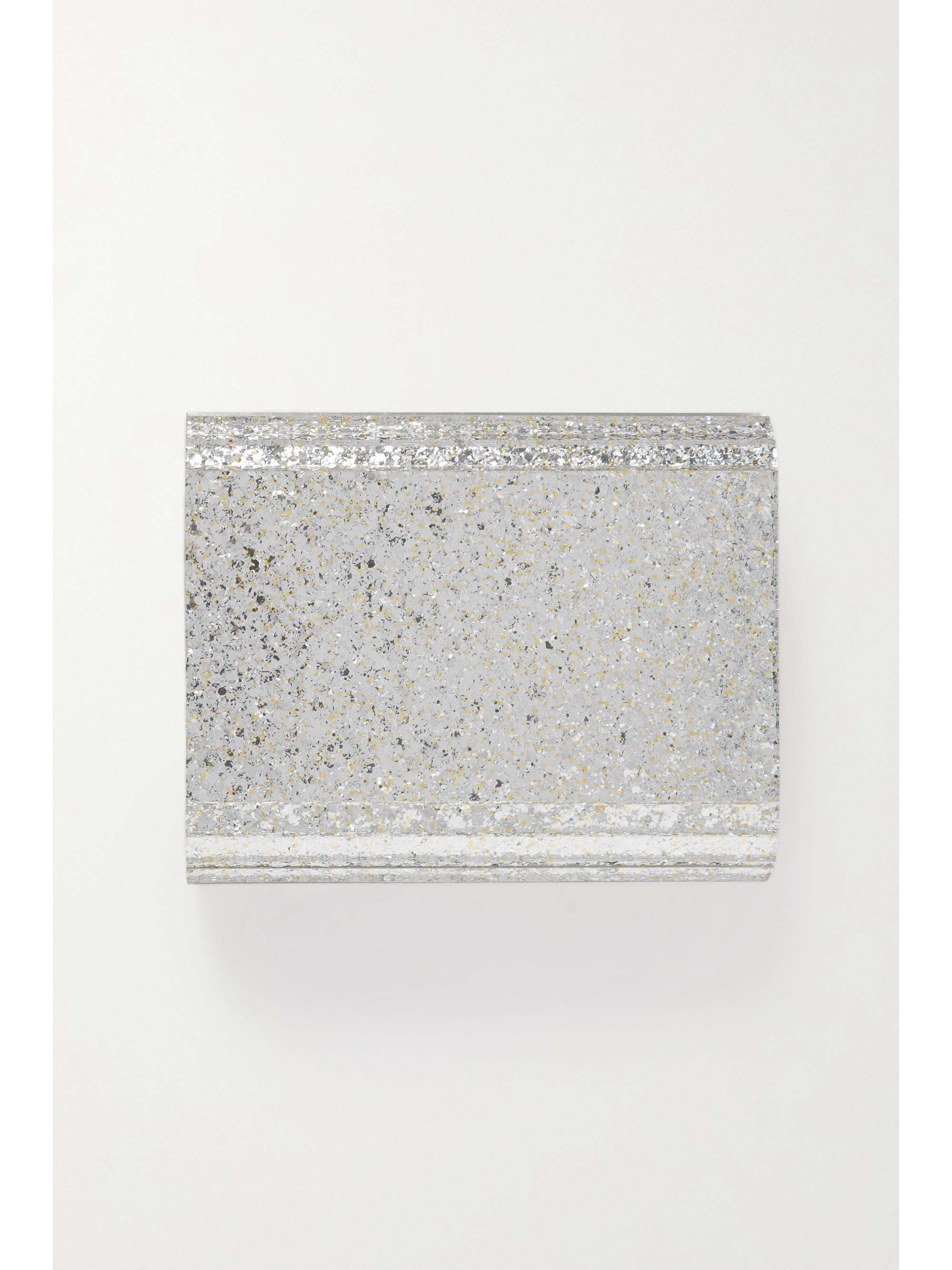 JIMMY CHOO Candy glittered acrylic and metallic leather clutch