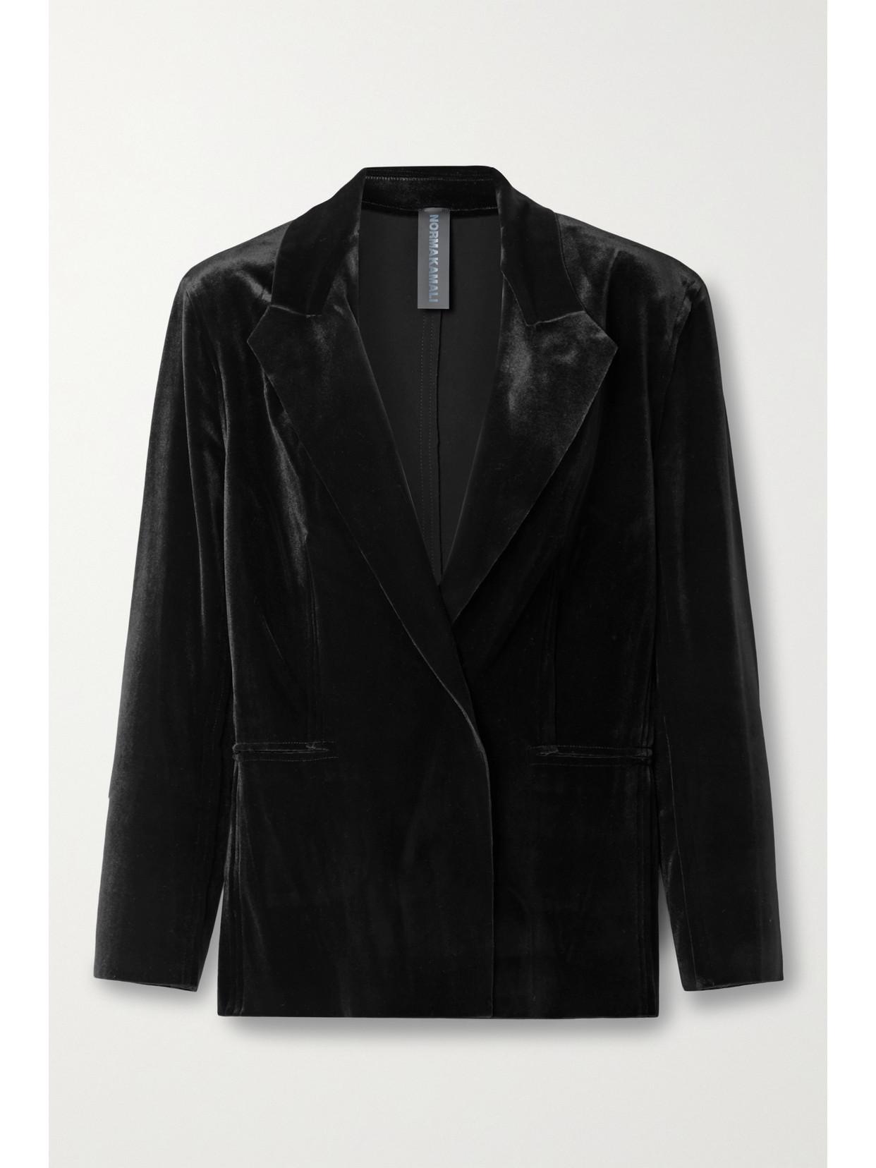 Norma Kamali Velvet Blazer In Black