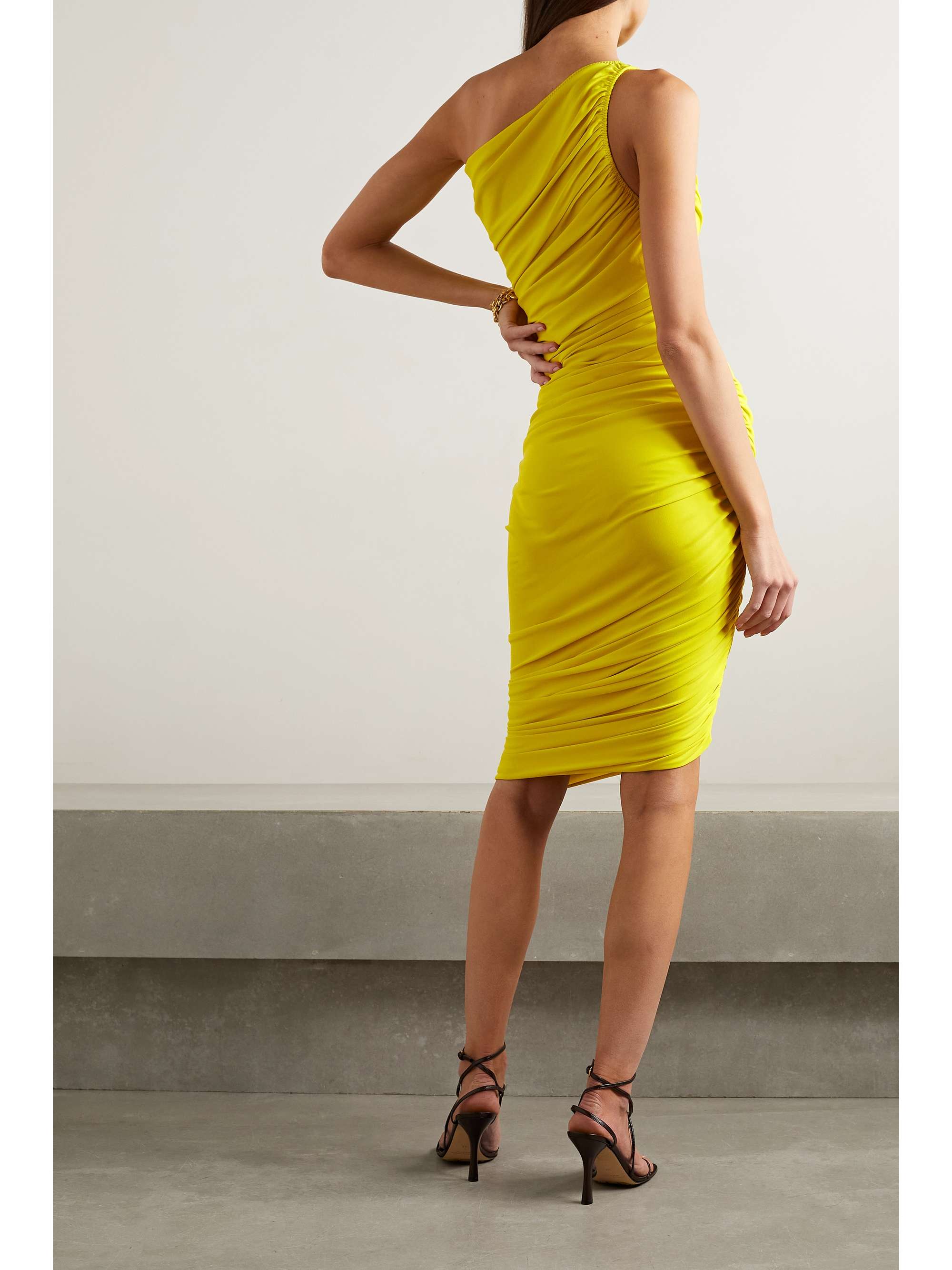NORMA KAMALI Diana one-shoulder asymmetric ruched stretch-jersey dress |  NET-A-PORTER