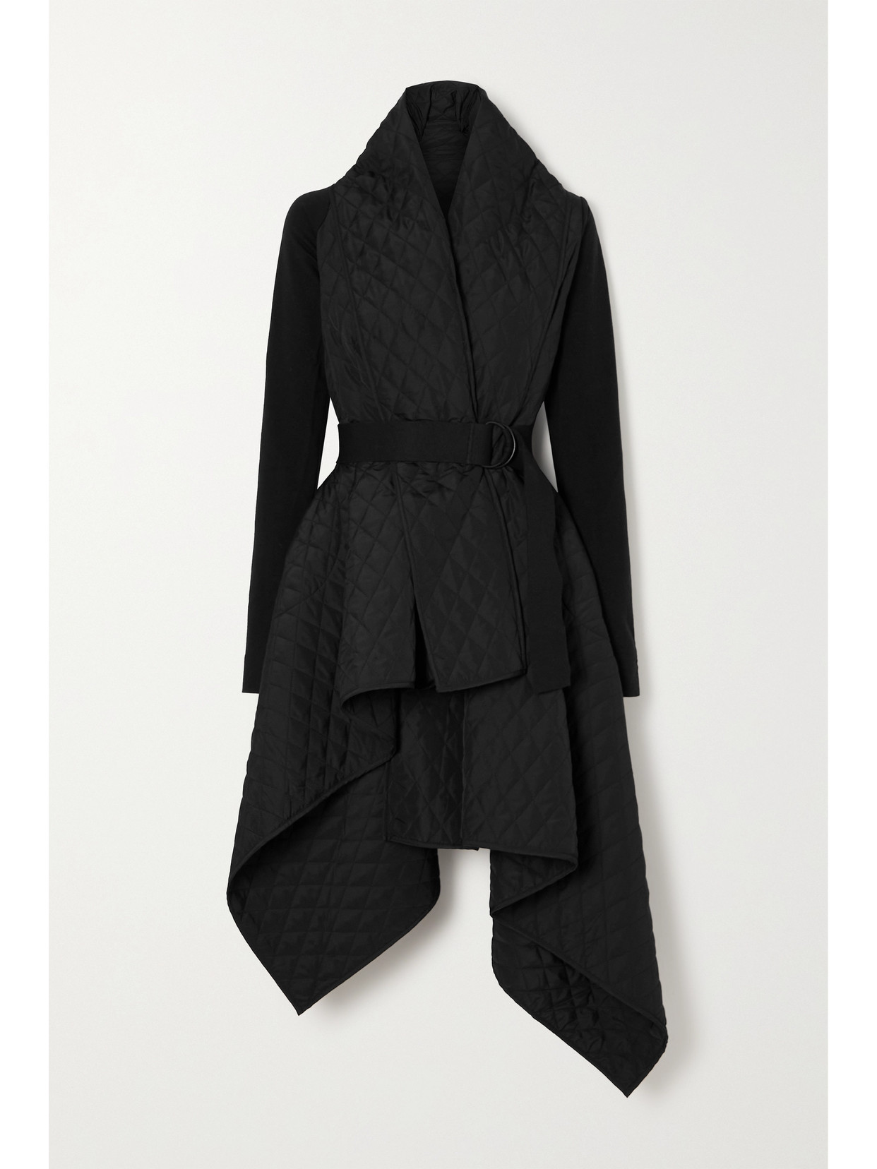 NORMA KAMALI ASYMMETRIC QUILTED SHELL COAT