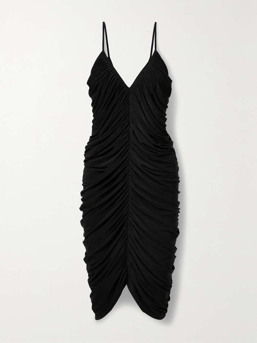 Norma Kamali Diana Ruched Stretch-jersey Midi Dress