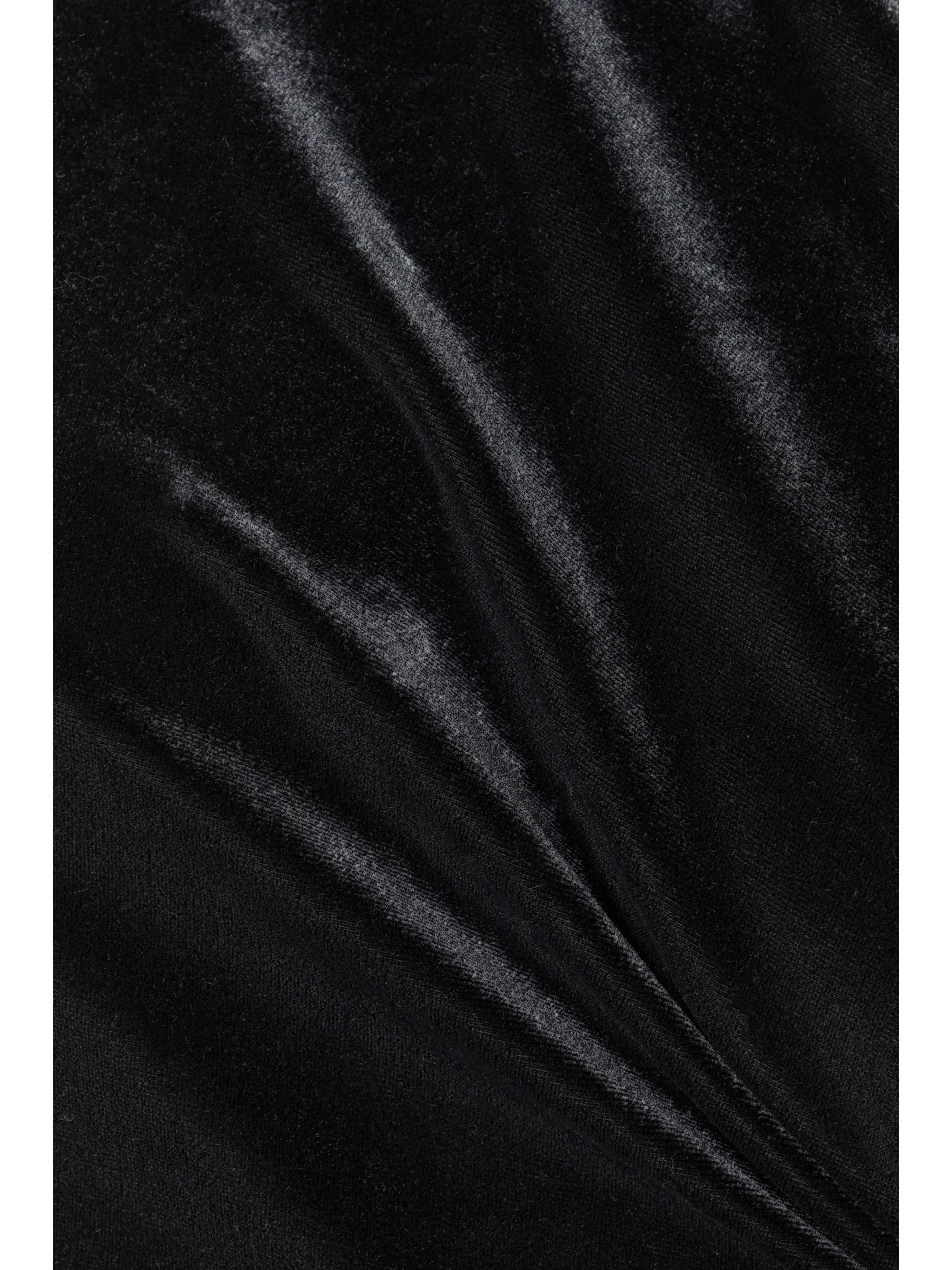 NORMA KAMALI Asymmetric draped ruched stretch-velvet dress