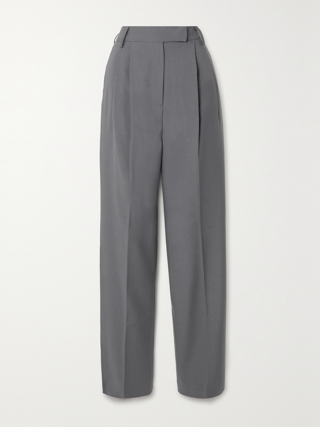 The Frankie Shop - Bea Pleated Crepe Straight-leg Pants - Gray