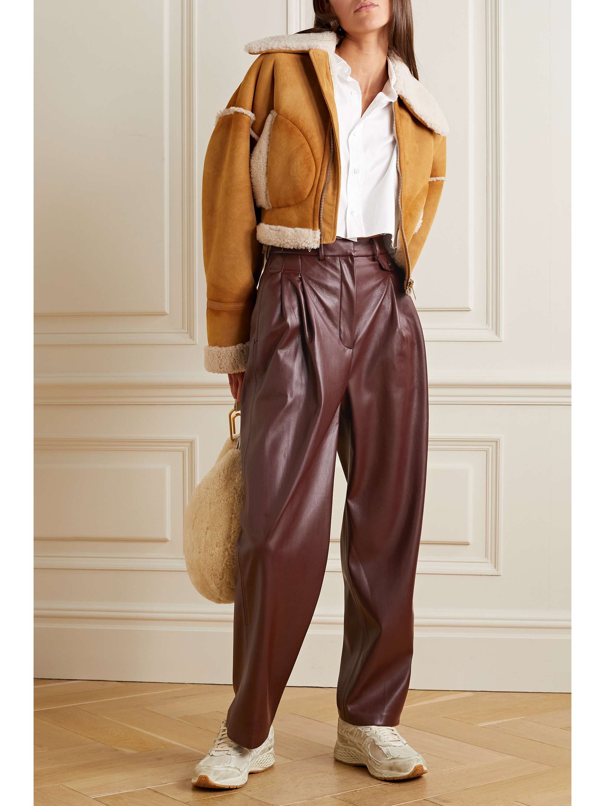 THE FRANKIE SHOP Pernille Hose mit geradem Bein aus Kunstleder