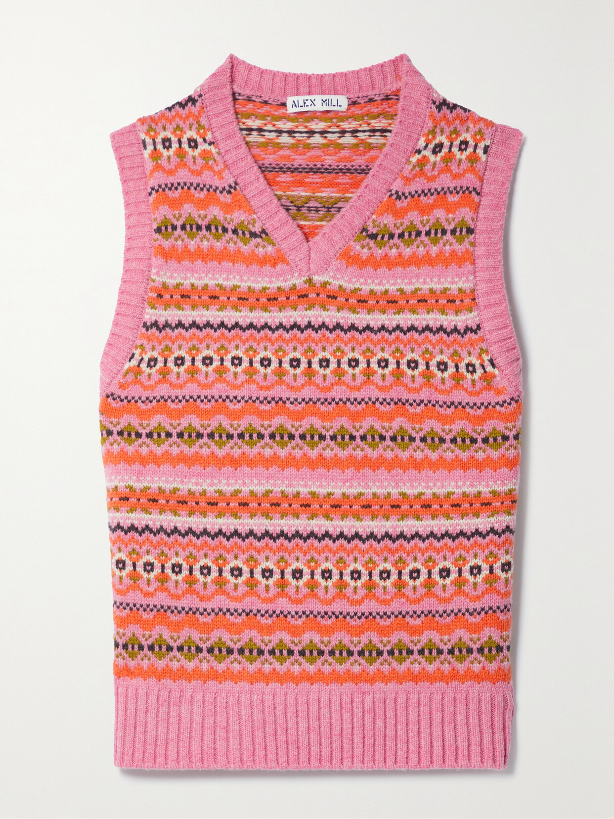 Alex Mill - Francis Fair Isle Wool Vest - Pink