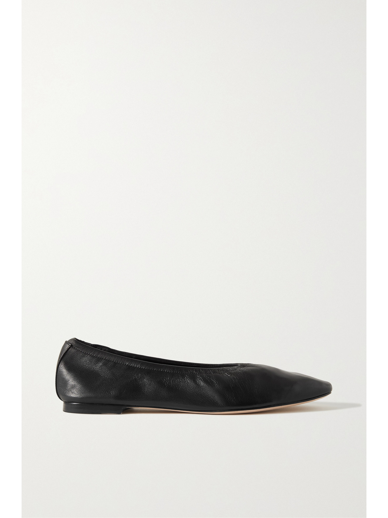 Porte & Paire Leather Ballet Flats In Black ModeSens