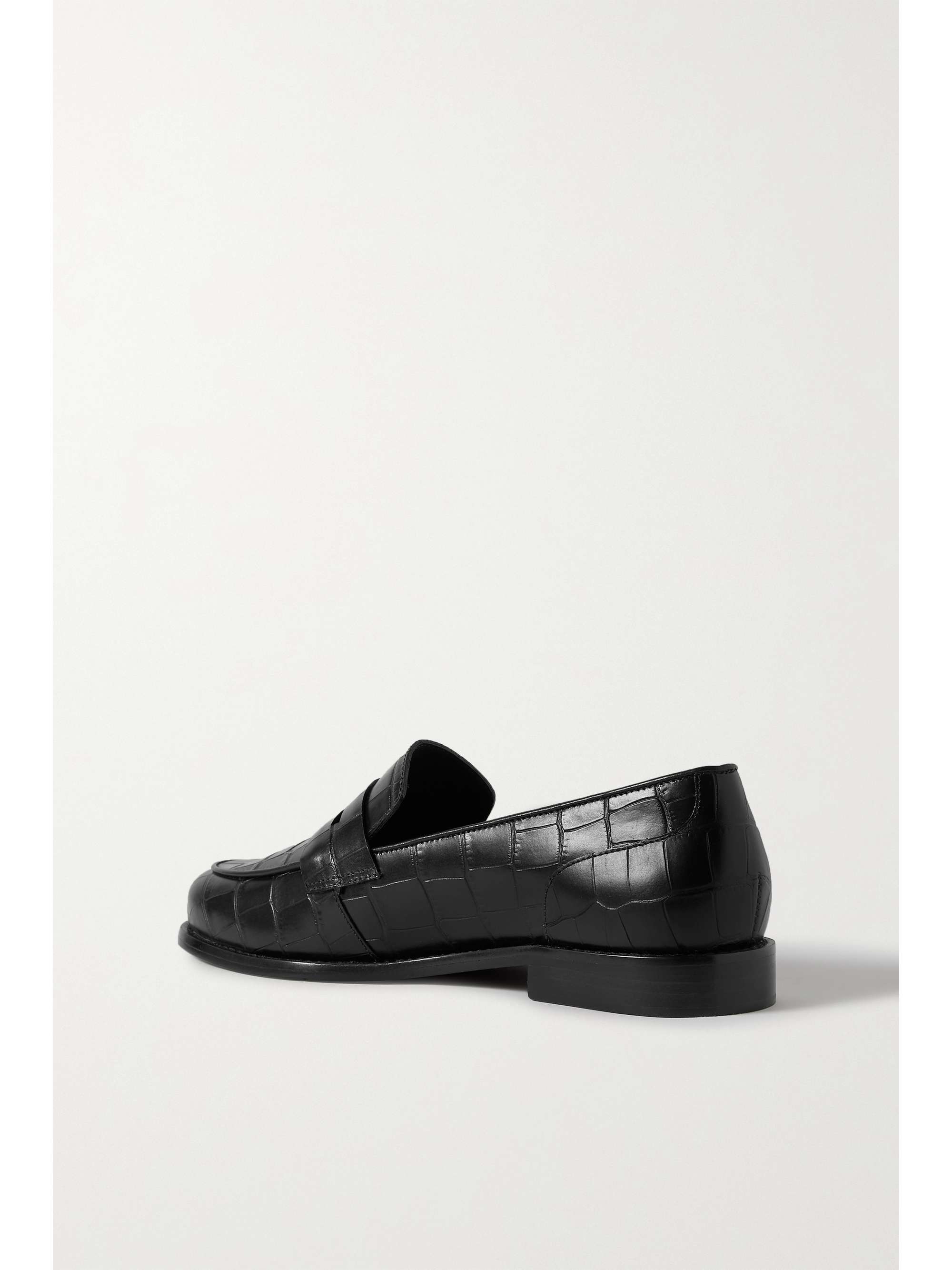PORTE & PAIRE Croc-effect leather loafers