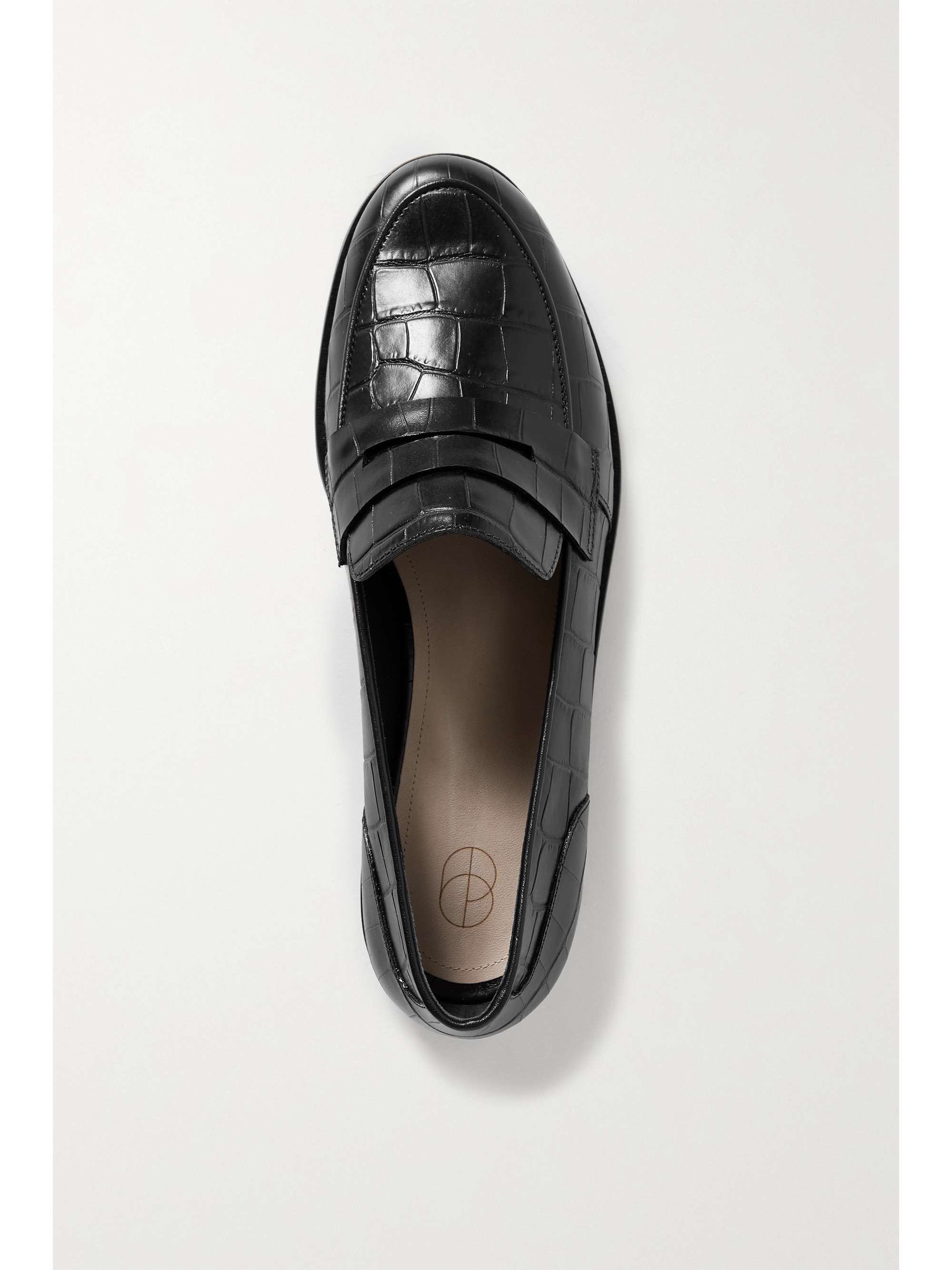 PORTE & PAIRE Croc-effect leather loafers