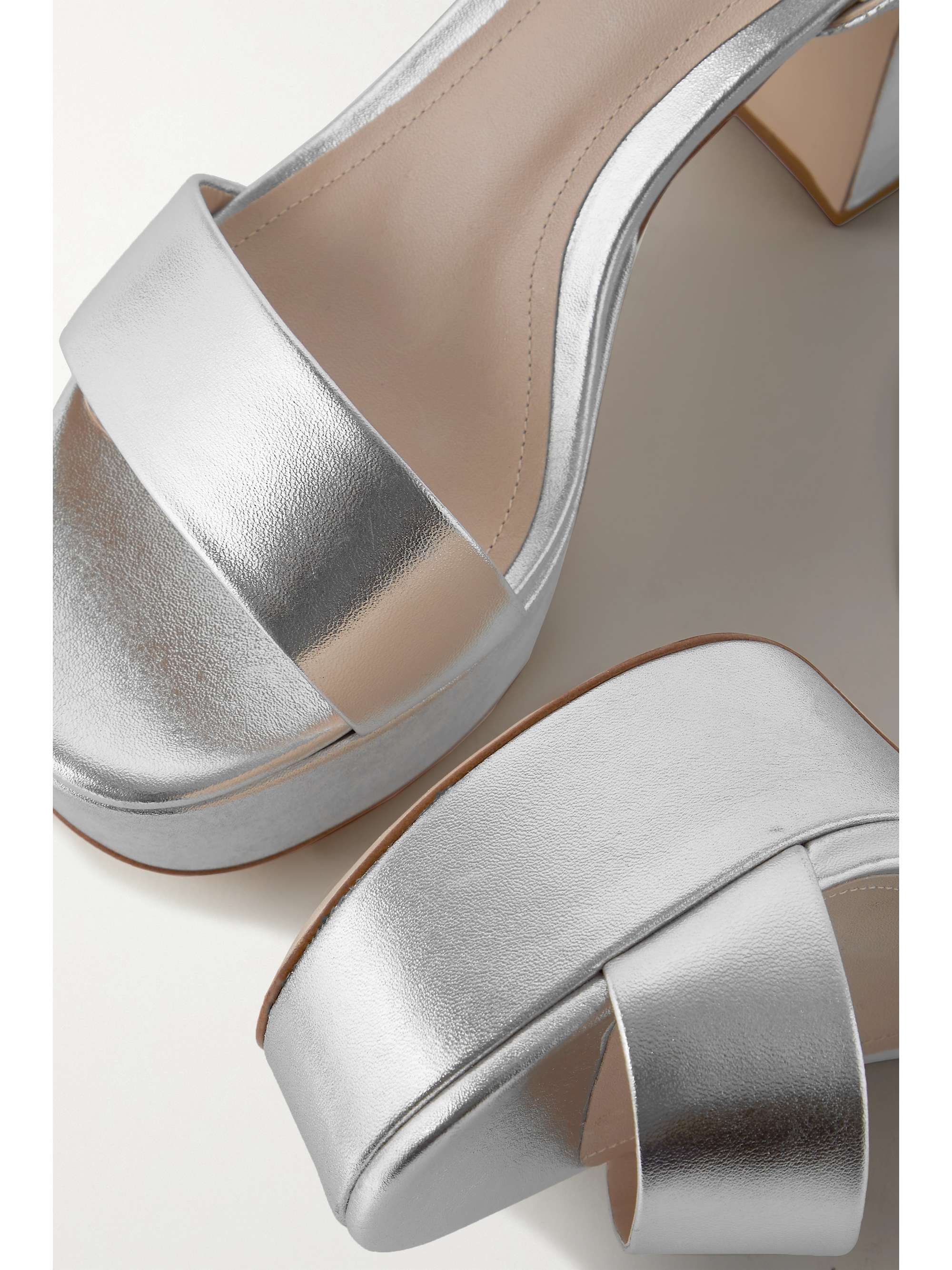 gray platform sandals
