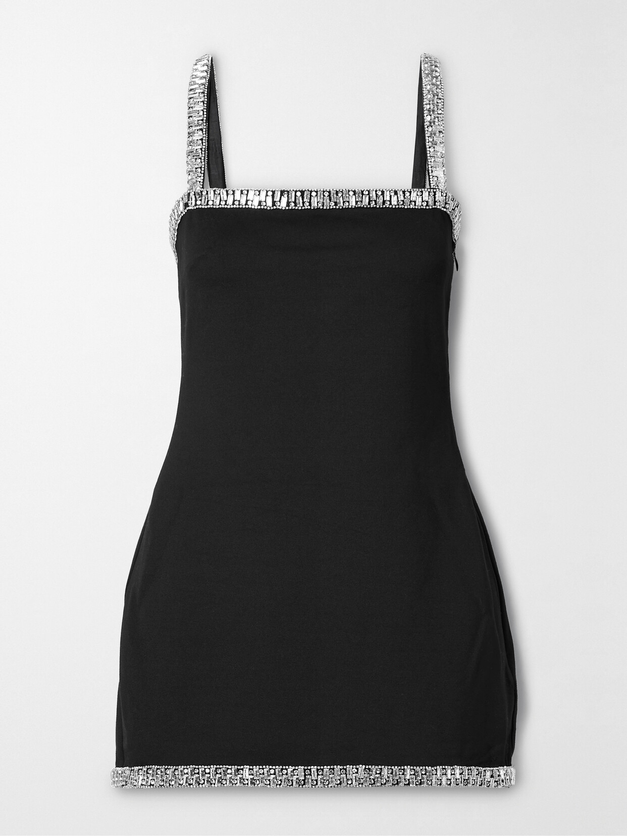 Retroféte Regina Square-neck Crystal-trim Mini Dress In Black