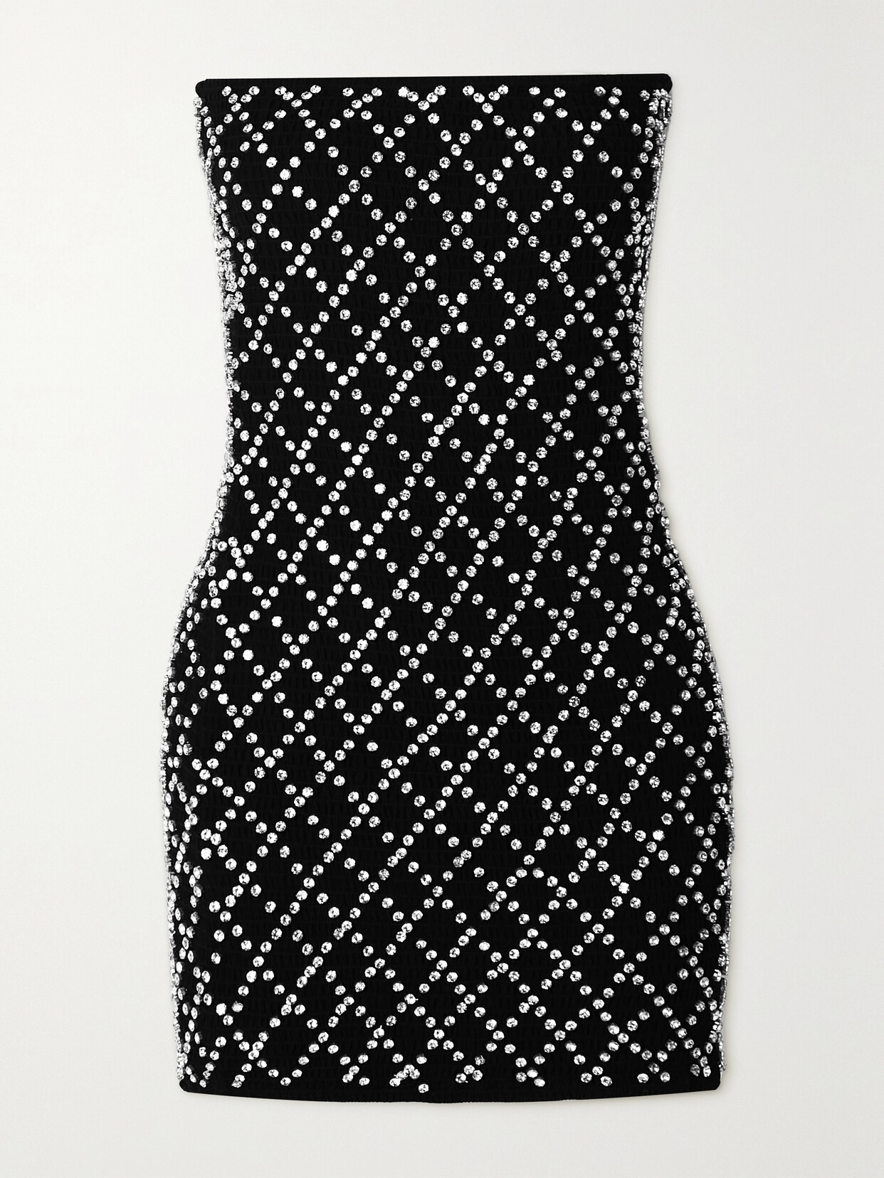 Retrofête Felicity Strapless Embellished Shirred Chiffon Mini Dress