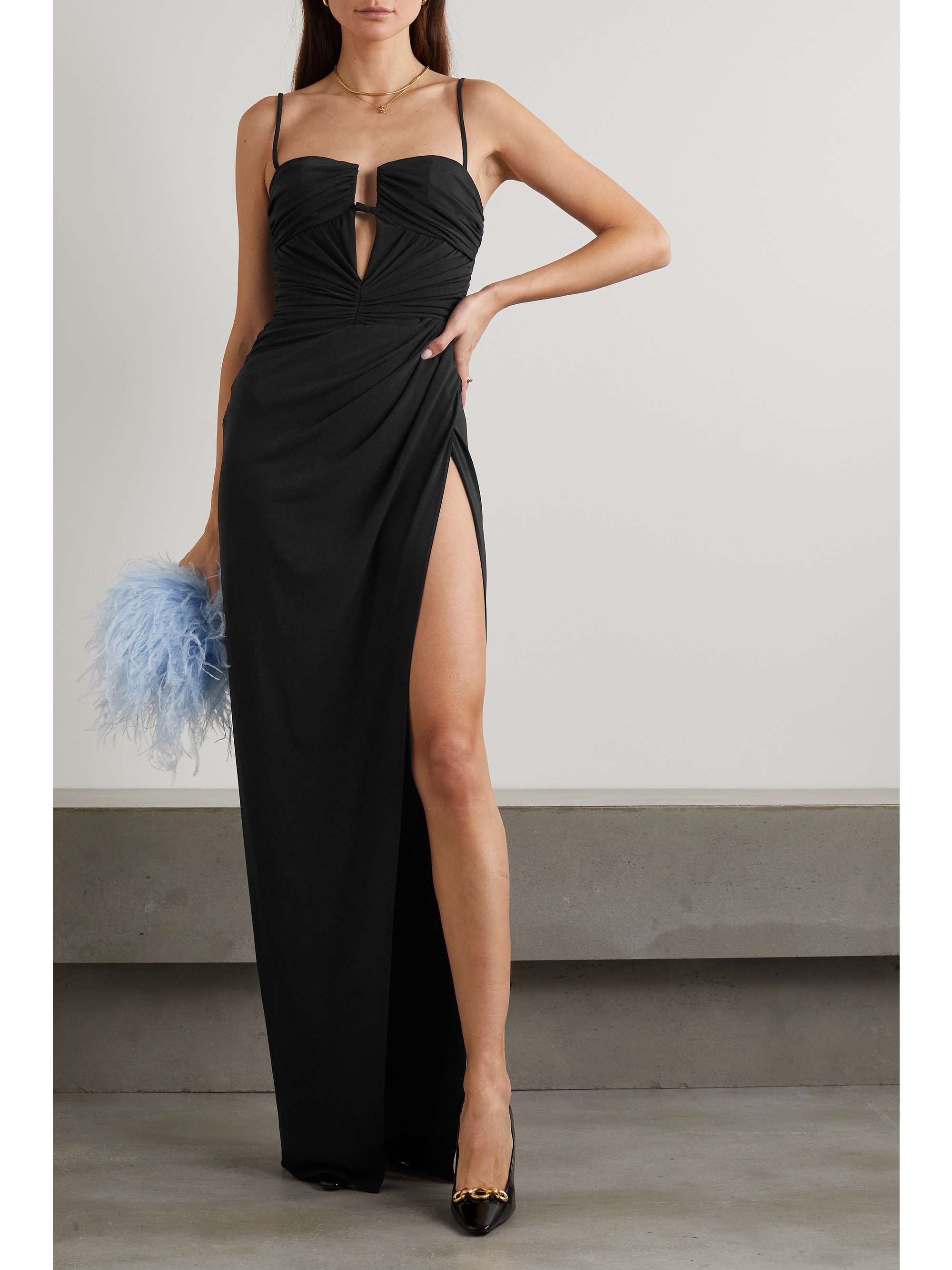 BRANDON MAXWELL Caroline ruched jersey gown