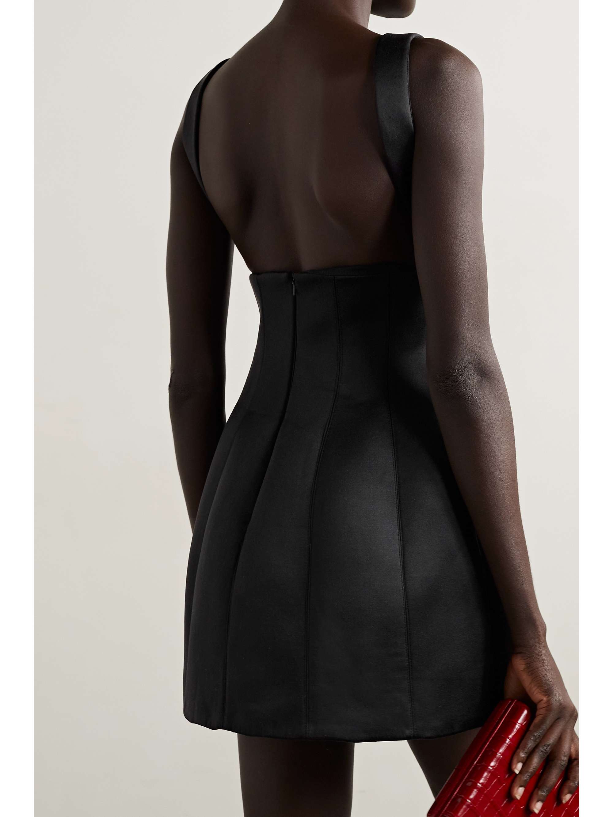 BRANDON MAXWELL Silk-satin mini dress