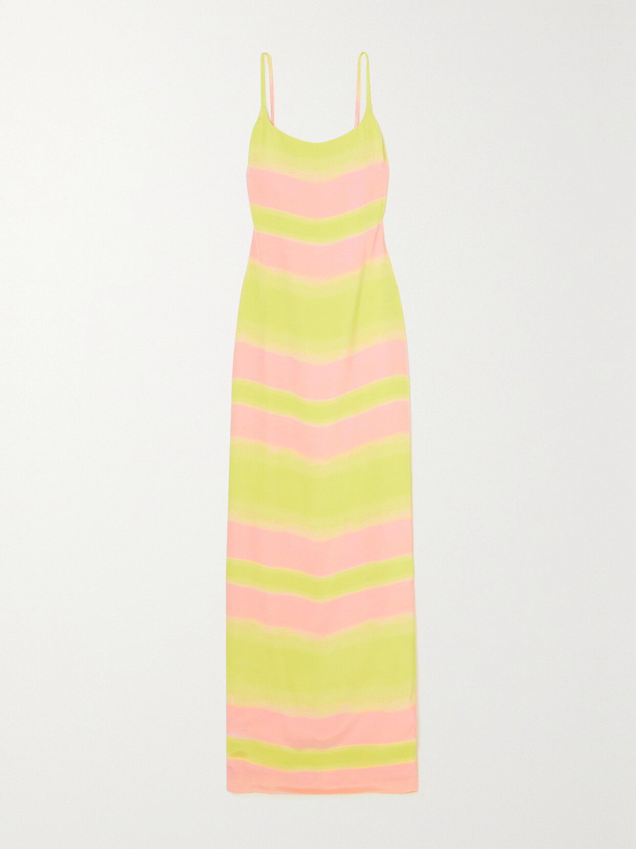 Brandon Maxwell - Striped Open-back Silk Maxi Dress - Pink