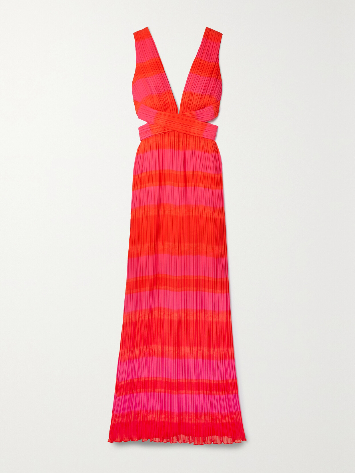 Brandon Maxwell - The Sommer Cutout Striped Plissé-chiffon Gown - Pink