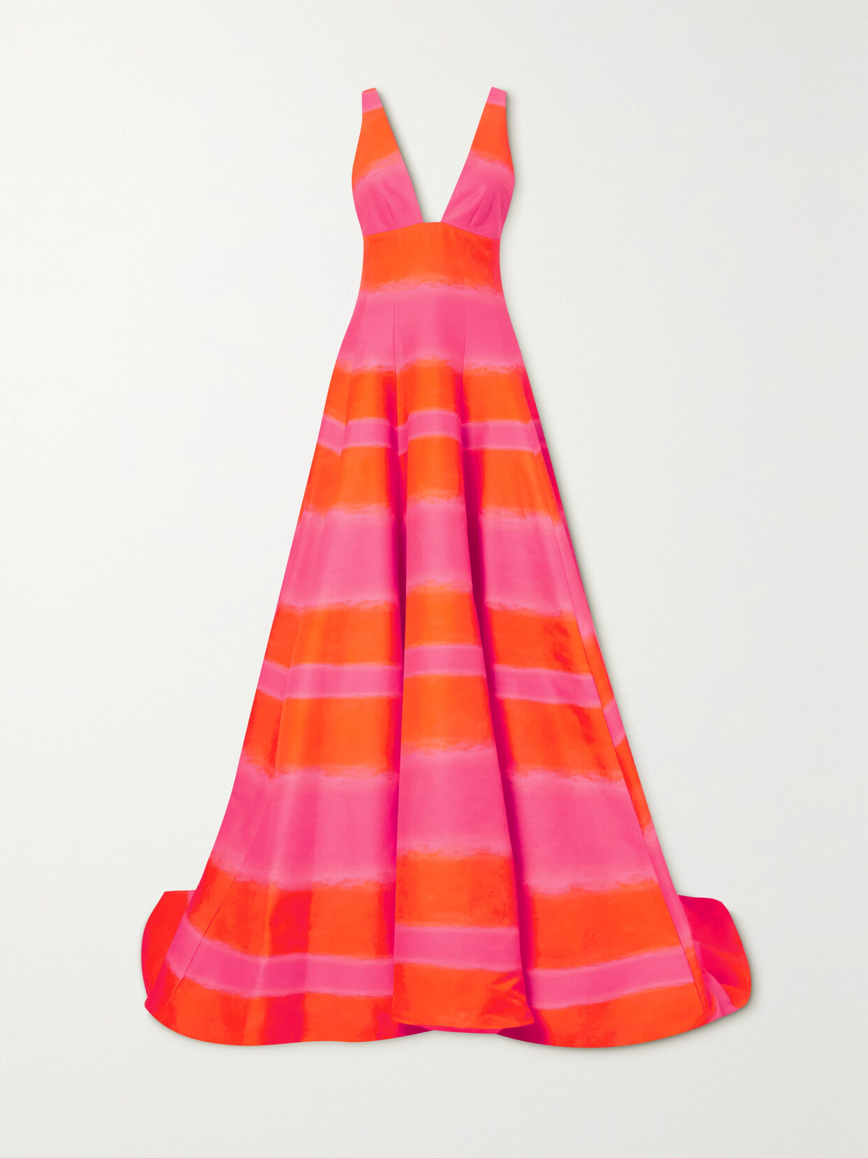 Brandon Maxwell - Striped Cotton And Silk-blend Faille Gown - Pink