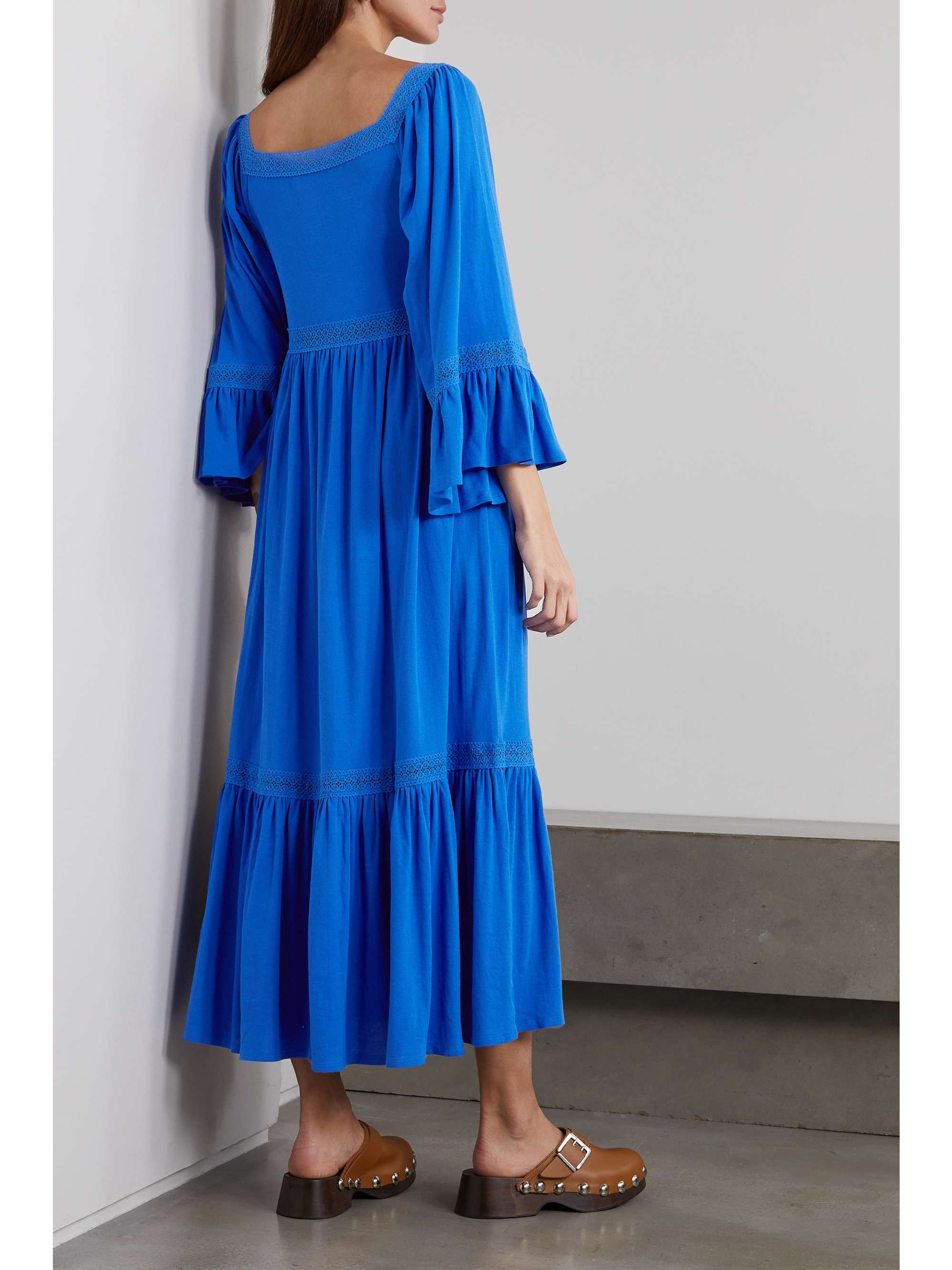 SEE BY CHLOÉ Tiered lace-trimmed cotton maxi dress