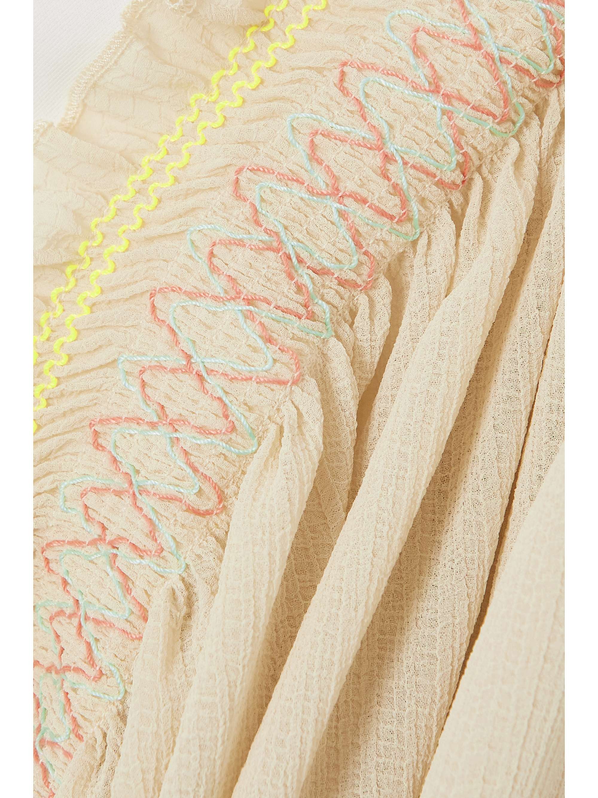 SEE BY CHLOÉ Ruffled smocked cotton-jersey top