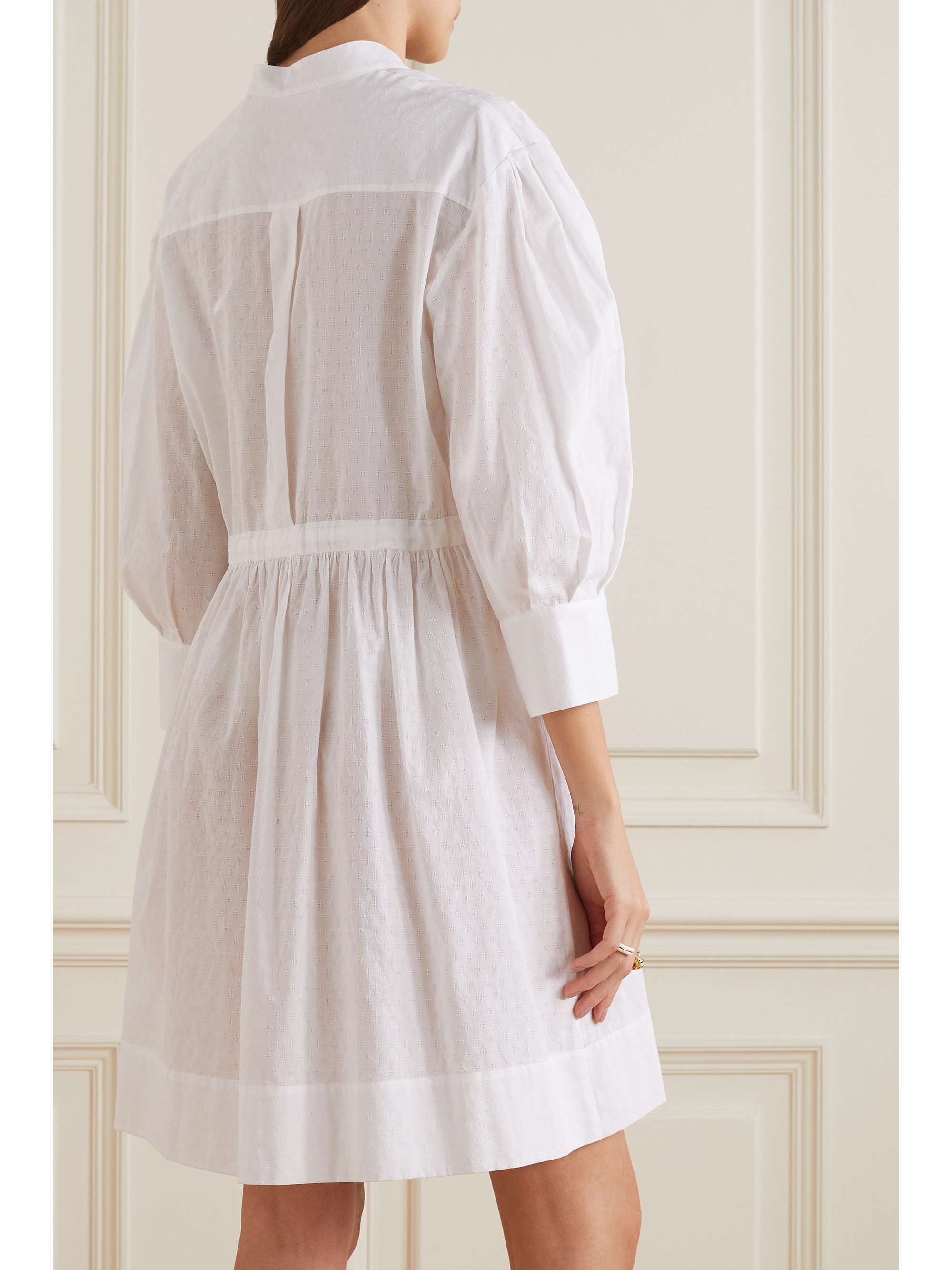 SEE BY CHLOÉ Embroidered Swiss-dot cotton mini shirt dress