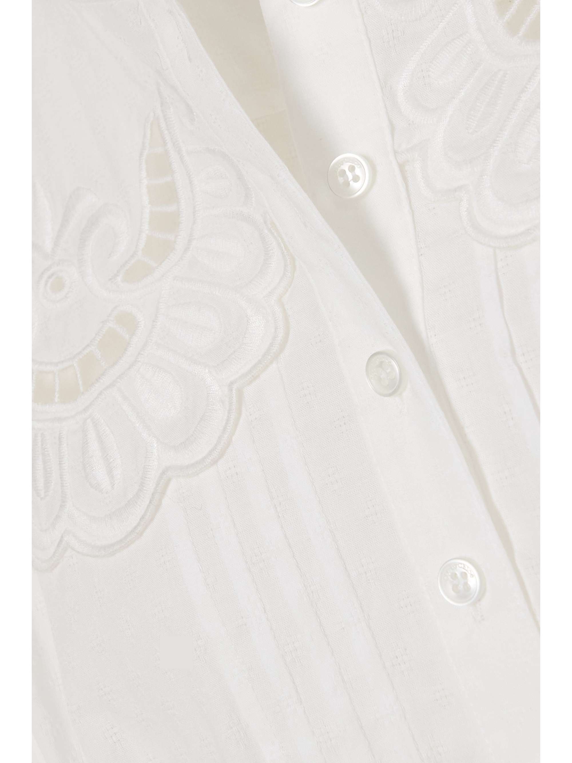 SEE BY CHLOÉ Embroidered Swiss-dot cotton mini shirt dress