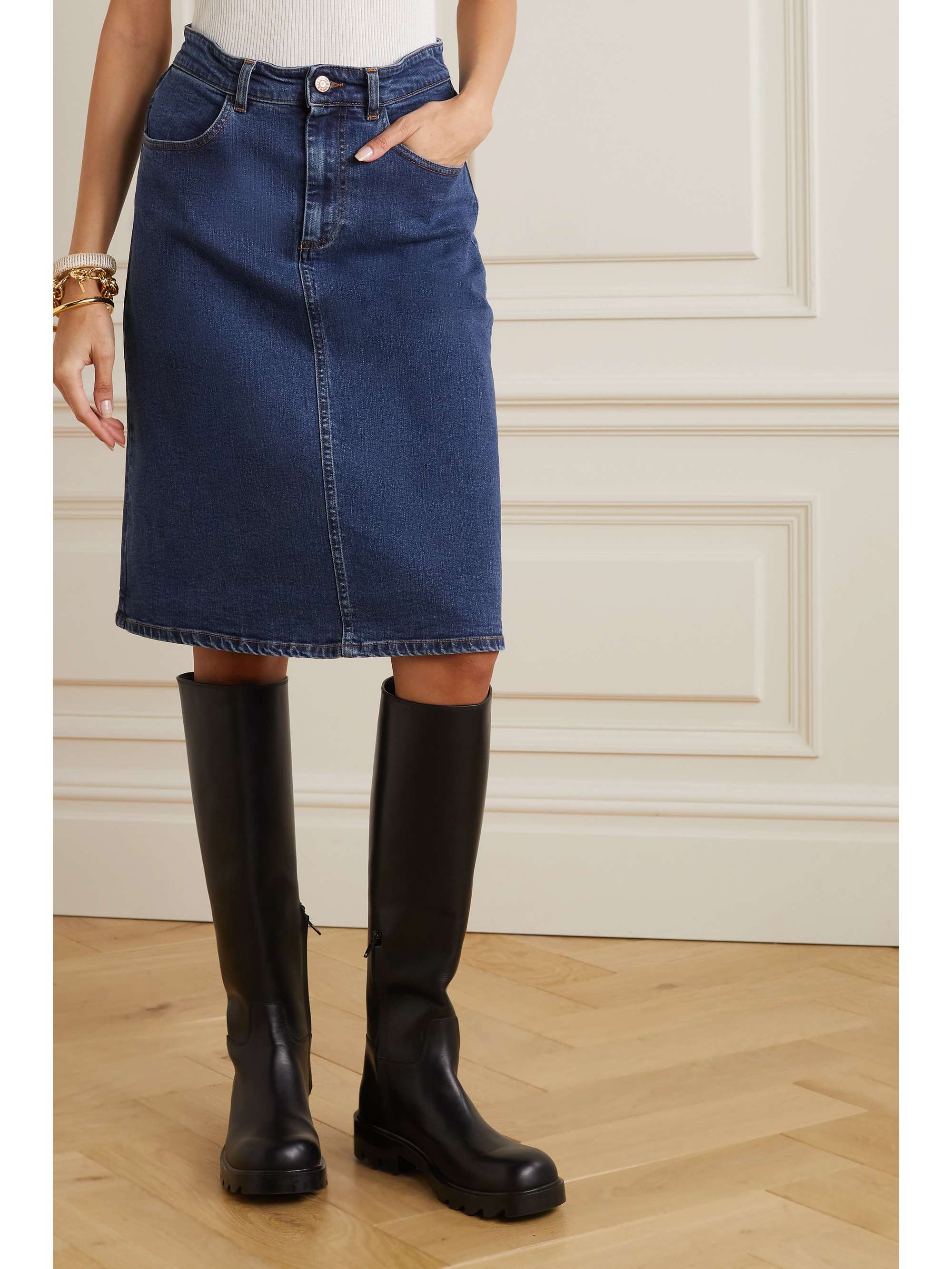 SEE BY CHLOÉ 데님 미디 스커트