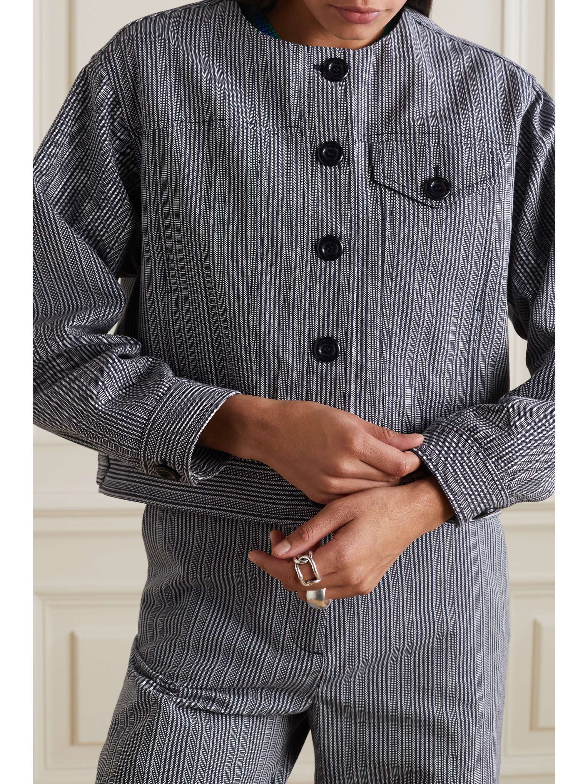 SEE BY CHLOÉ Cropped striped cotton jacket