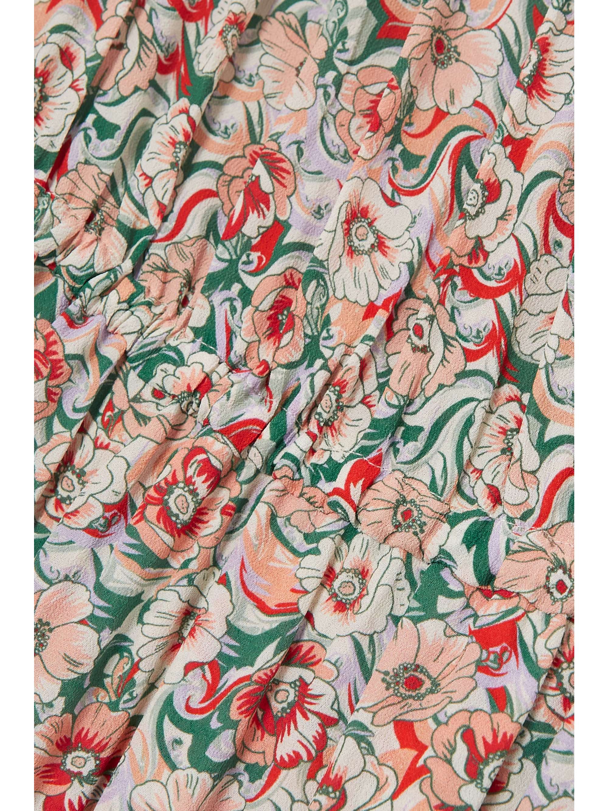 SEE BY CHLOÉ Smocked floral-print crepe midi wrap dress