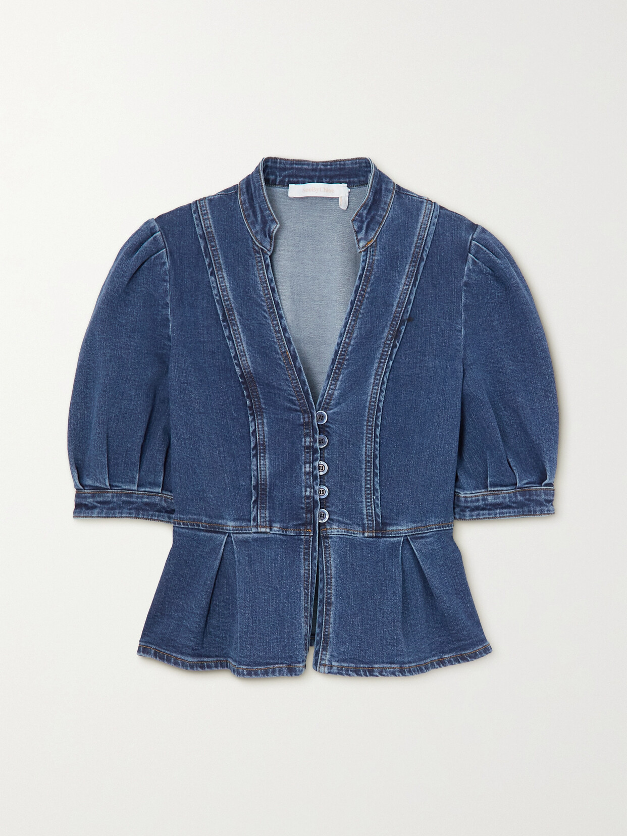 See By Chloé Denim Peplum Top