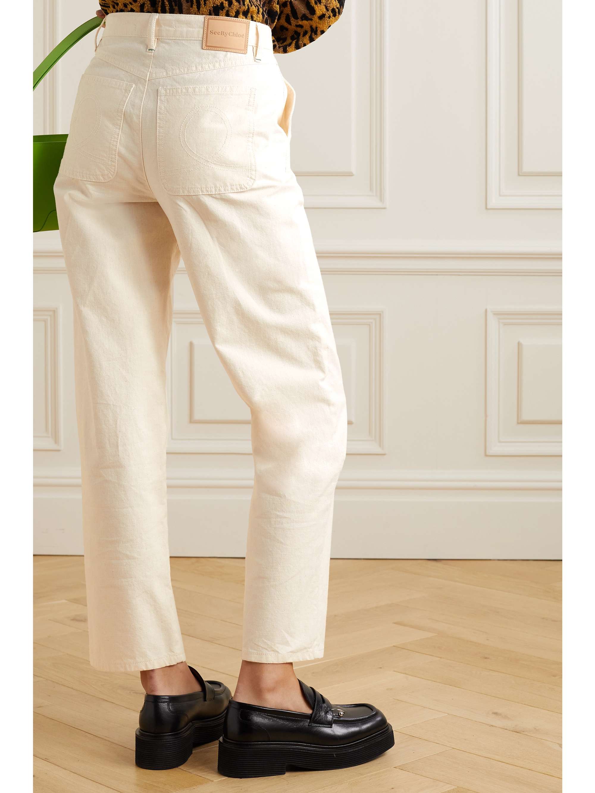SEE BY CHLOÉ Embroidered high-rise tapered jeans