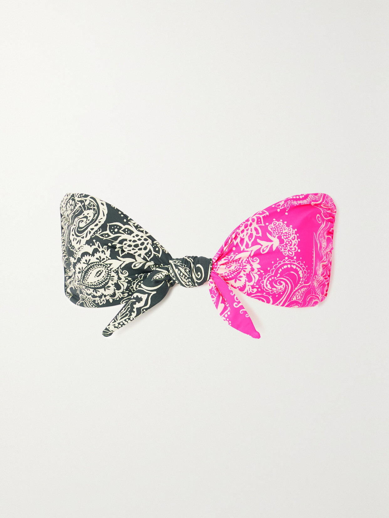 Mara Hoffman - Kai Knotted Printed Bandeau Bikini Top - Pink
