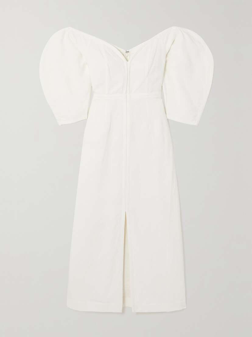 Mara Hoffman + Net Sustain Leonara Off-the-shoulder Tencel Lyocell And Linen-blend Midi Dress