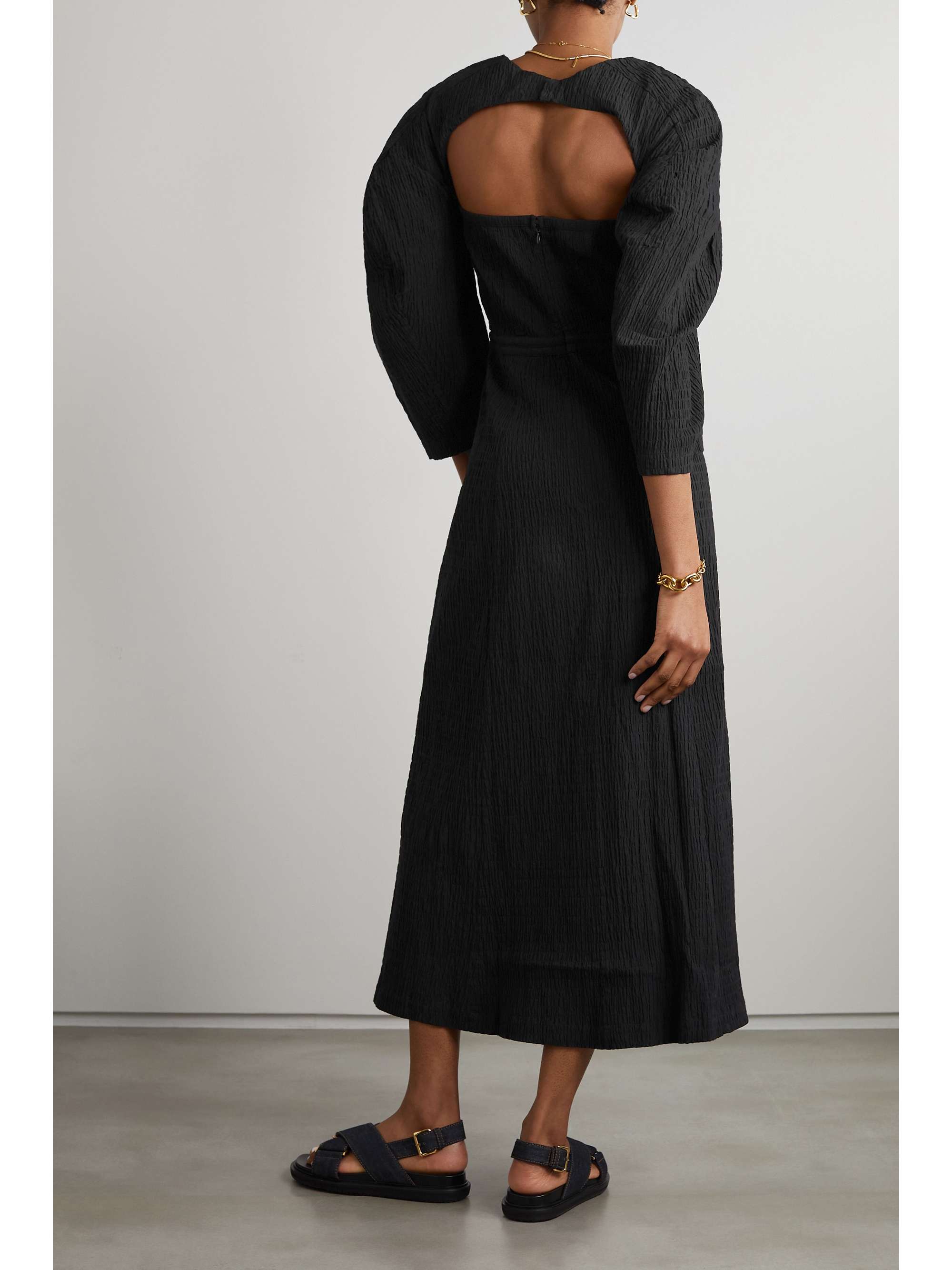 MARA HOFFMAN + NET SUSTAIN Violeta textured stretch organic cotton midi dress