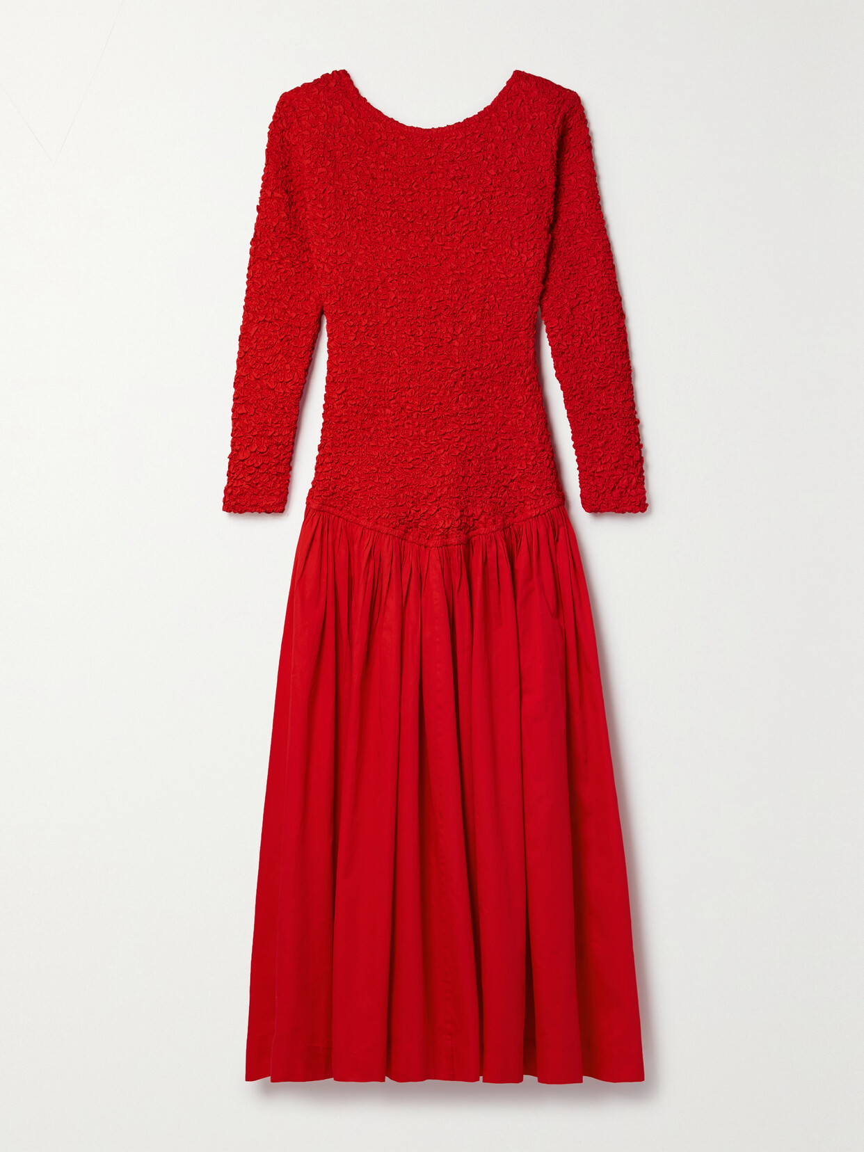 Mara Hoffman - + Net Sustain Mereba Organic Cotton-poplin And Popcorn Jersey Midi Dress - Red