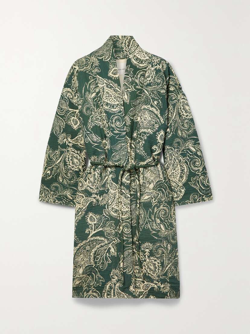 Mara Hoffman + Net Sustain Kathya Oversized Belted Paisley-print Organic Cotton-blend Coat