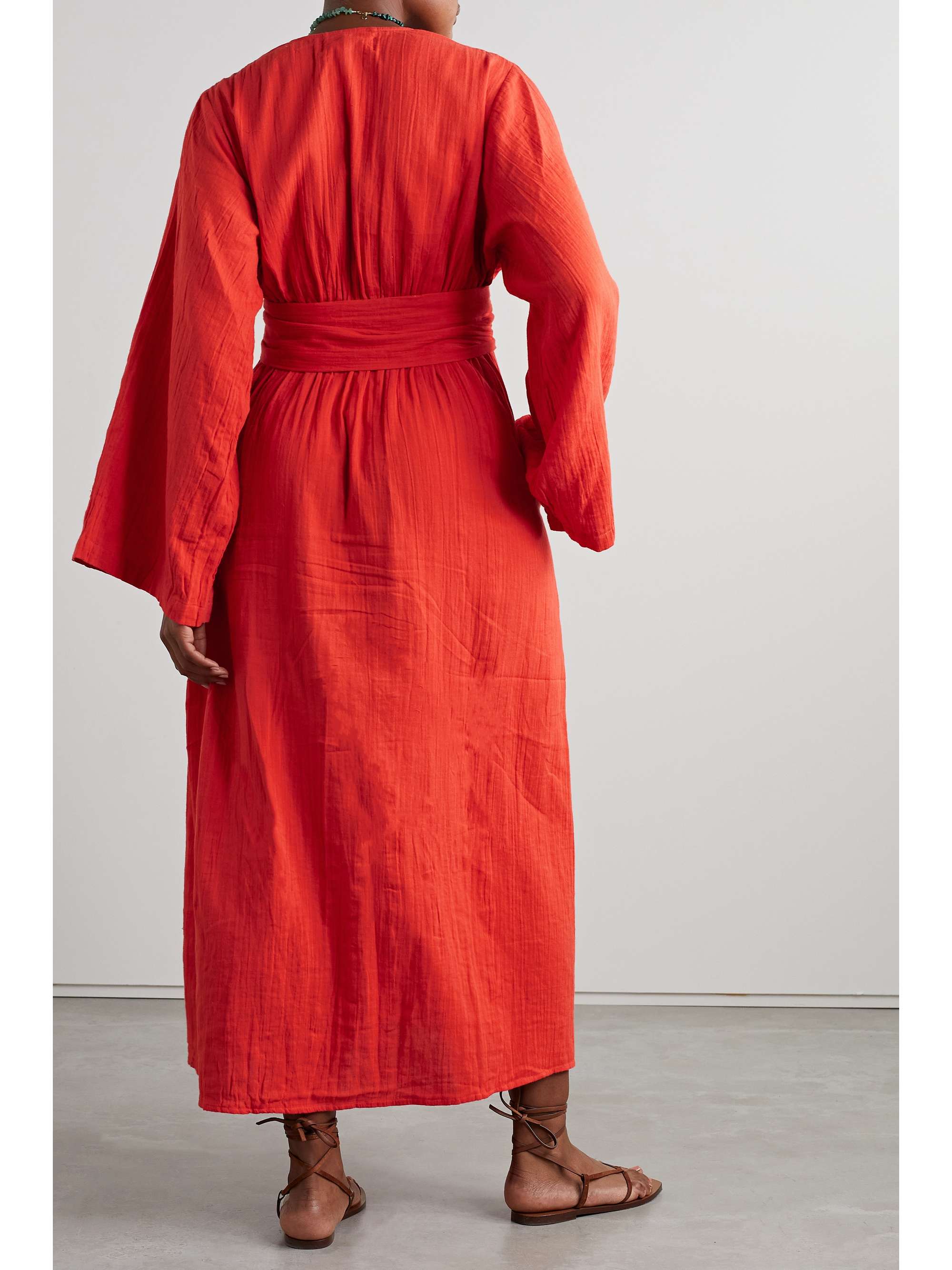 MARA HOFFMAN + NET SUSTAIN Blair belted organic cotton-crepon coverup