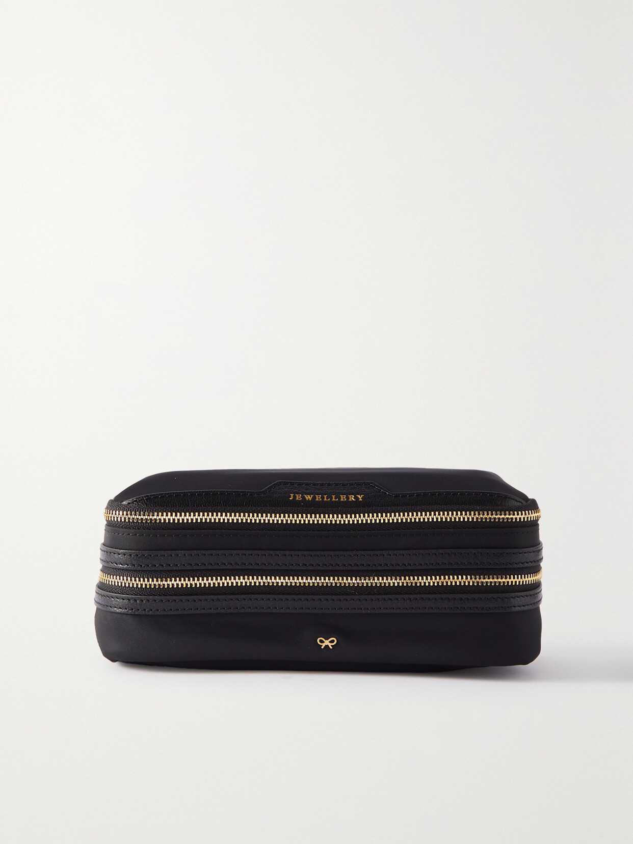 Anya Hindmarch Leather-trimmed Nylon Pouch In Black