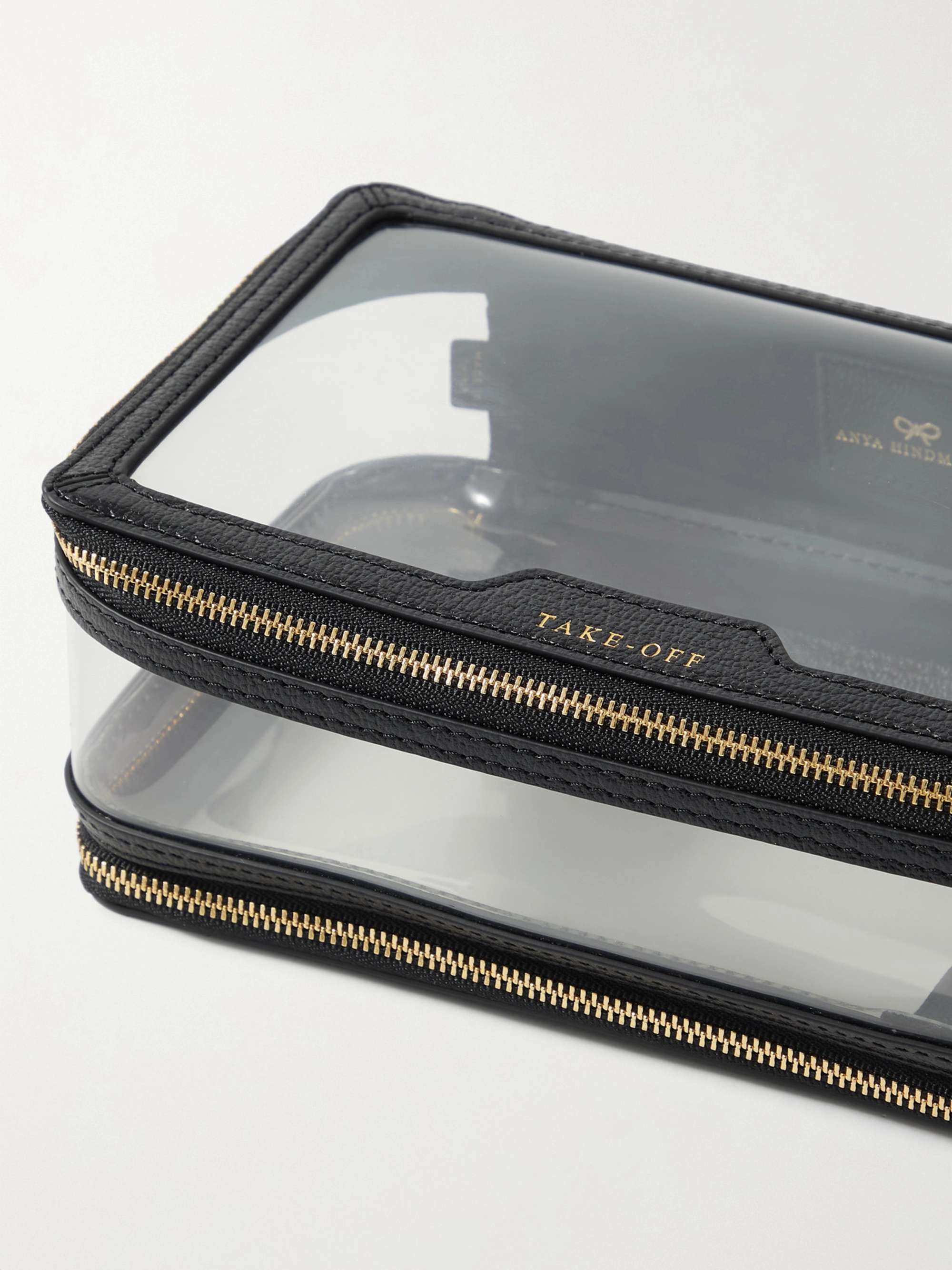 ANYA HINDMARCH In-Flight leather-trimmed PVC cosmetics case