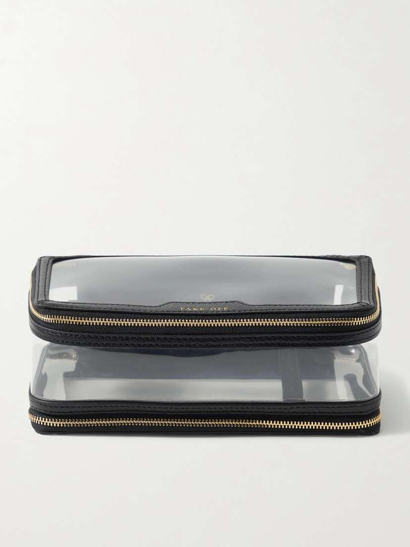 Anya Hindmarch In-flight Leather-trimmed Pvc Cosmetics Case