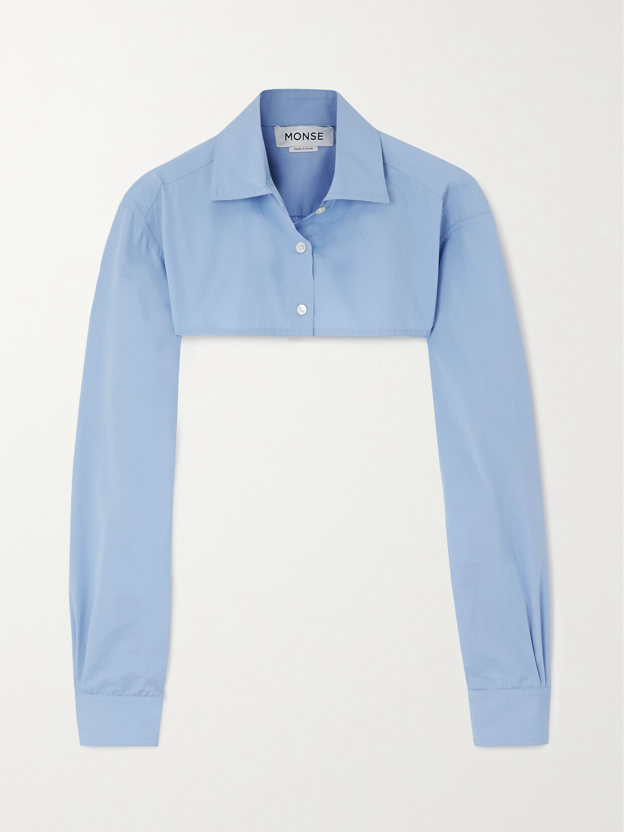 Monse - Cropped Cotton Shirt - Blue