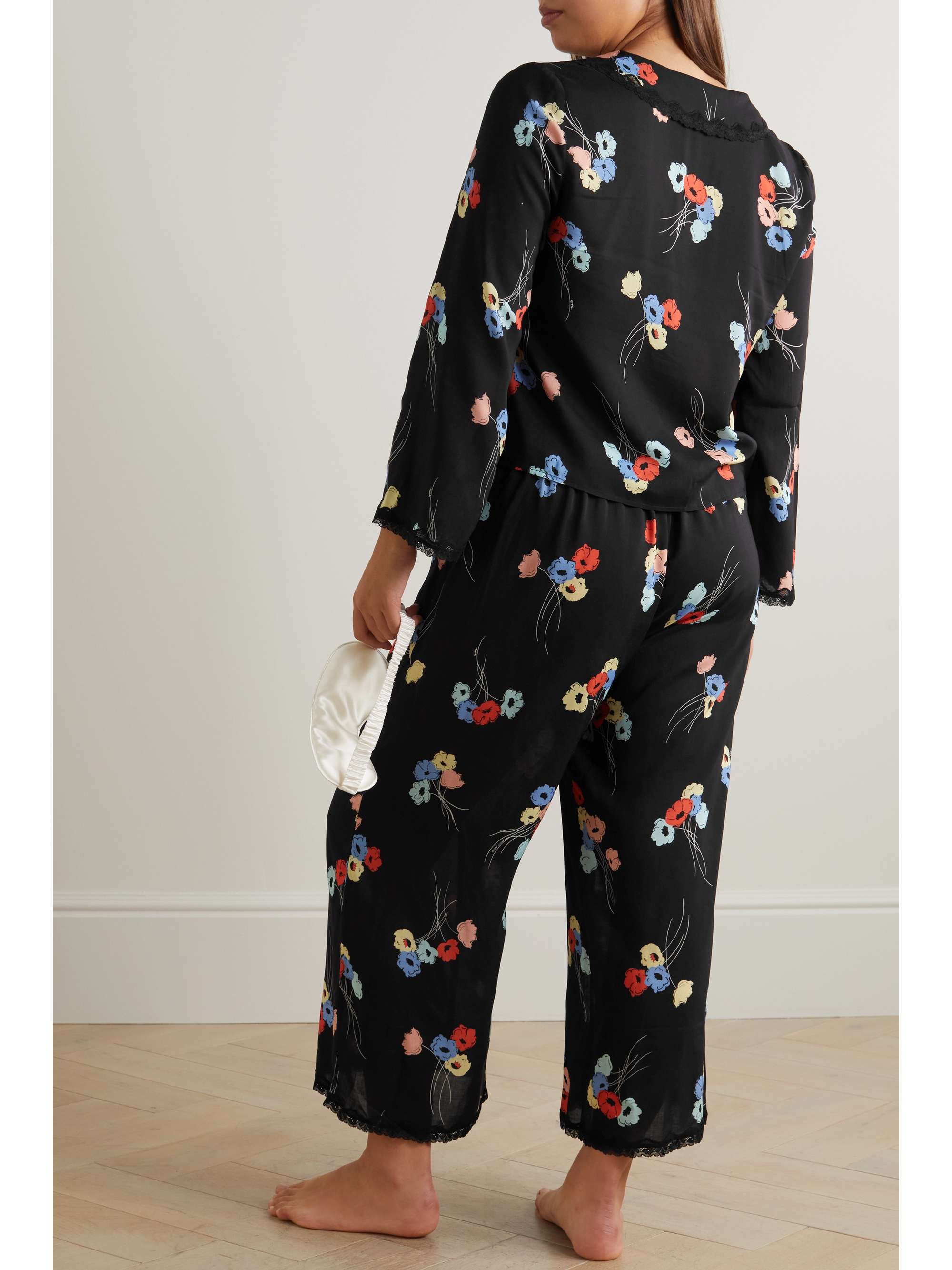 RIXO Annabelle lacetrimmed floralprint crepe pajama set NETAPORTER