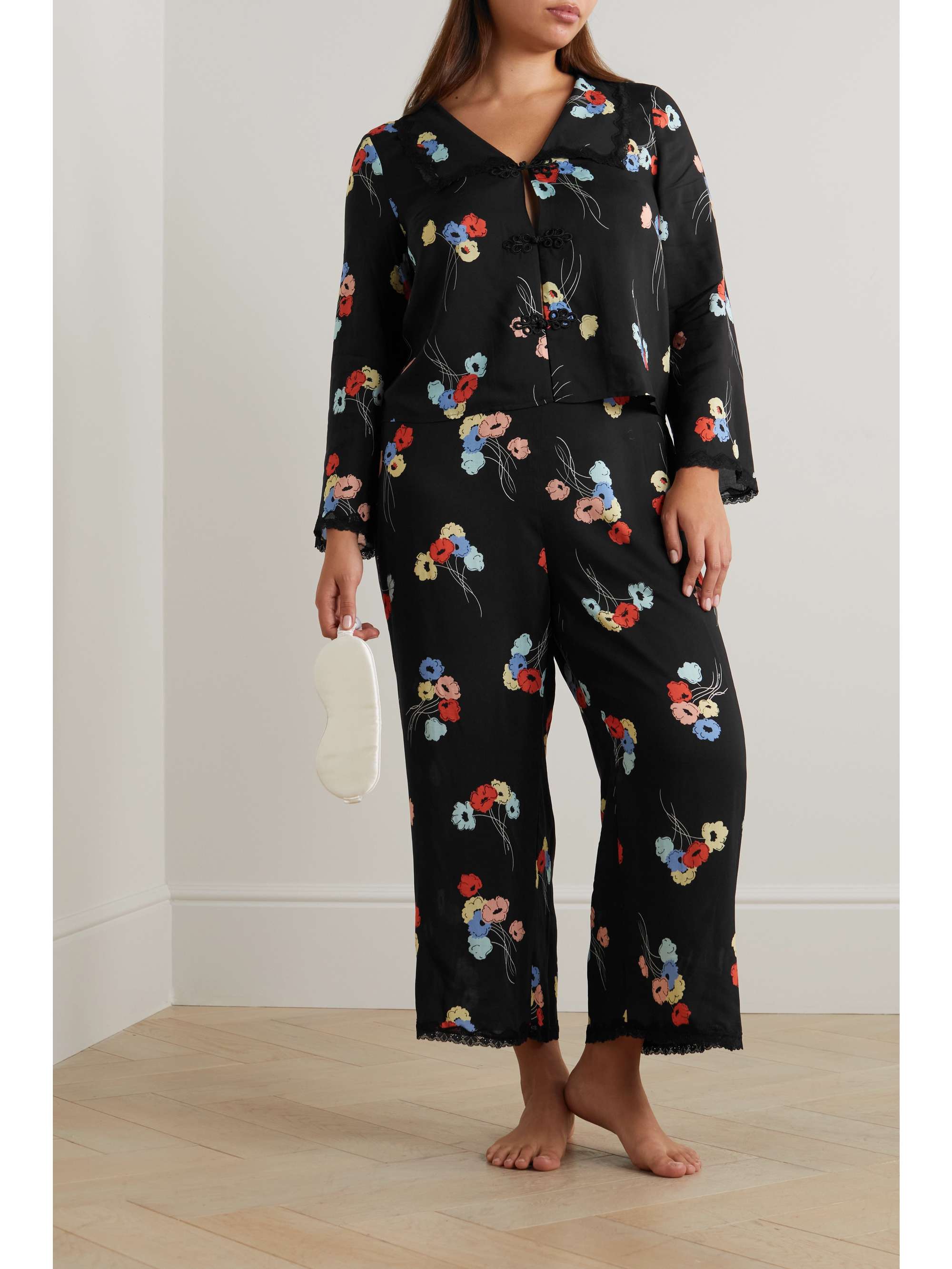 RIXO Annabelle lacetrimmed floralprint crepe pajama set NETAPORTER
