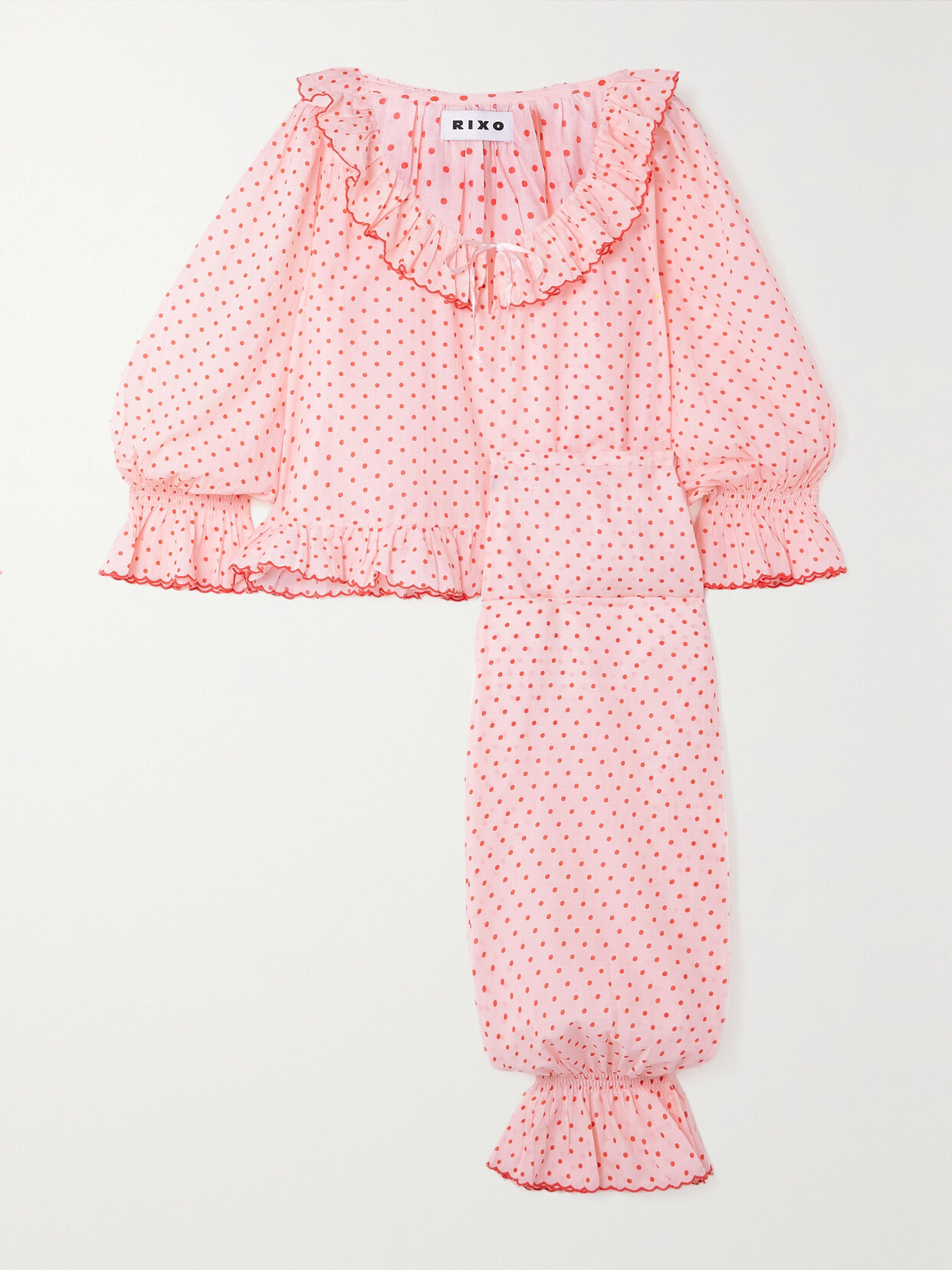 RIXO - Bobbie Polka-dot Cotton-voile Pajama Set - Pink