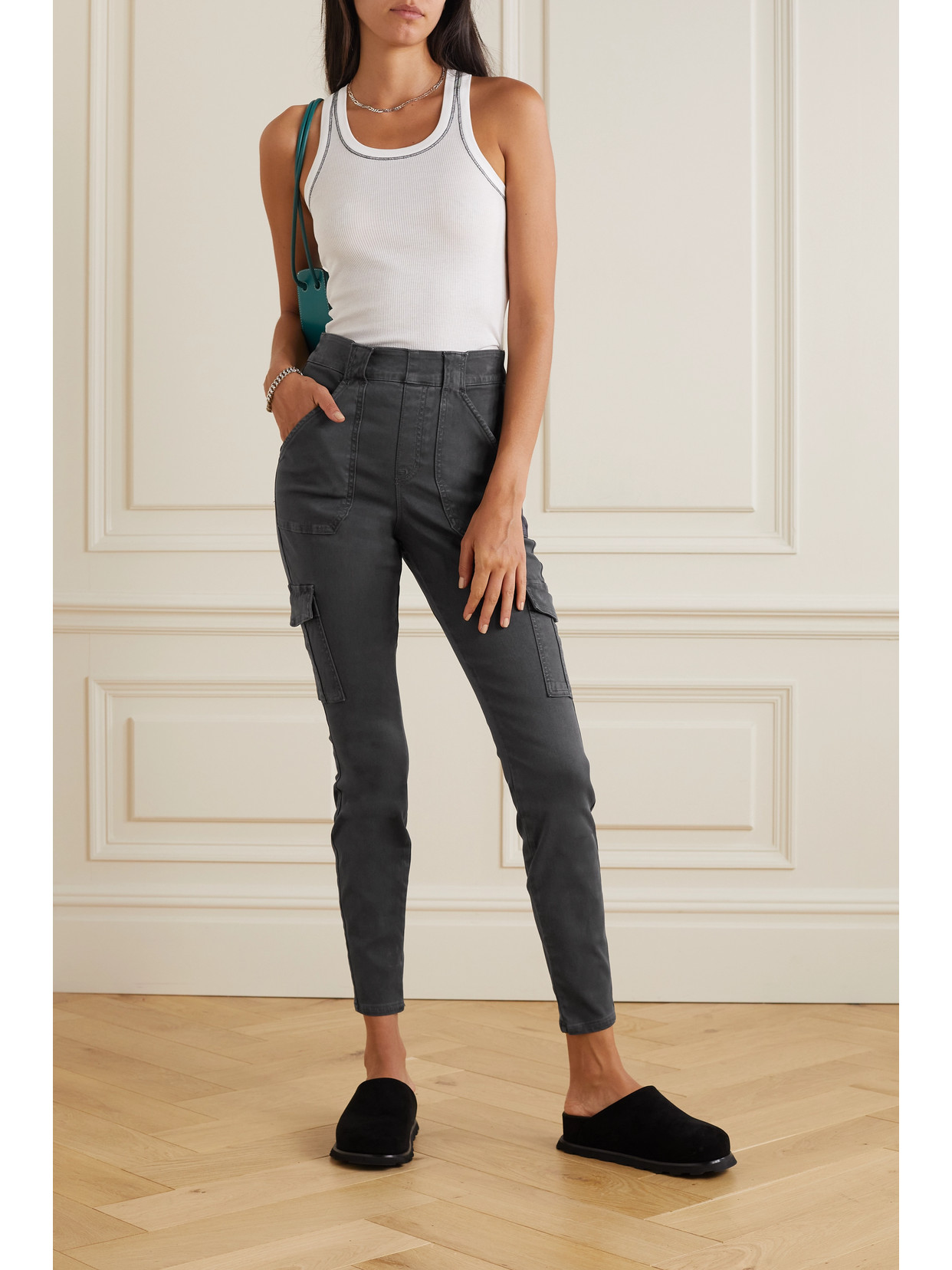 SPANX TWILL TAPERED CARGO PANTS