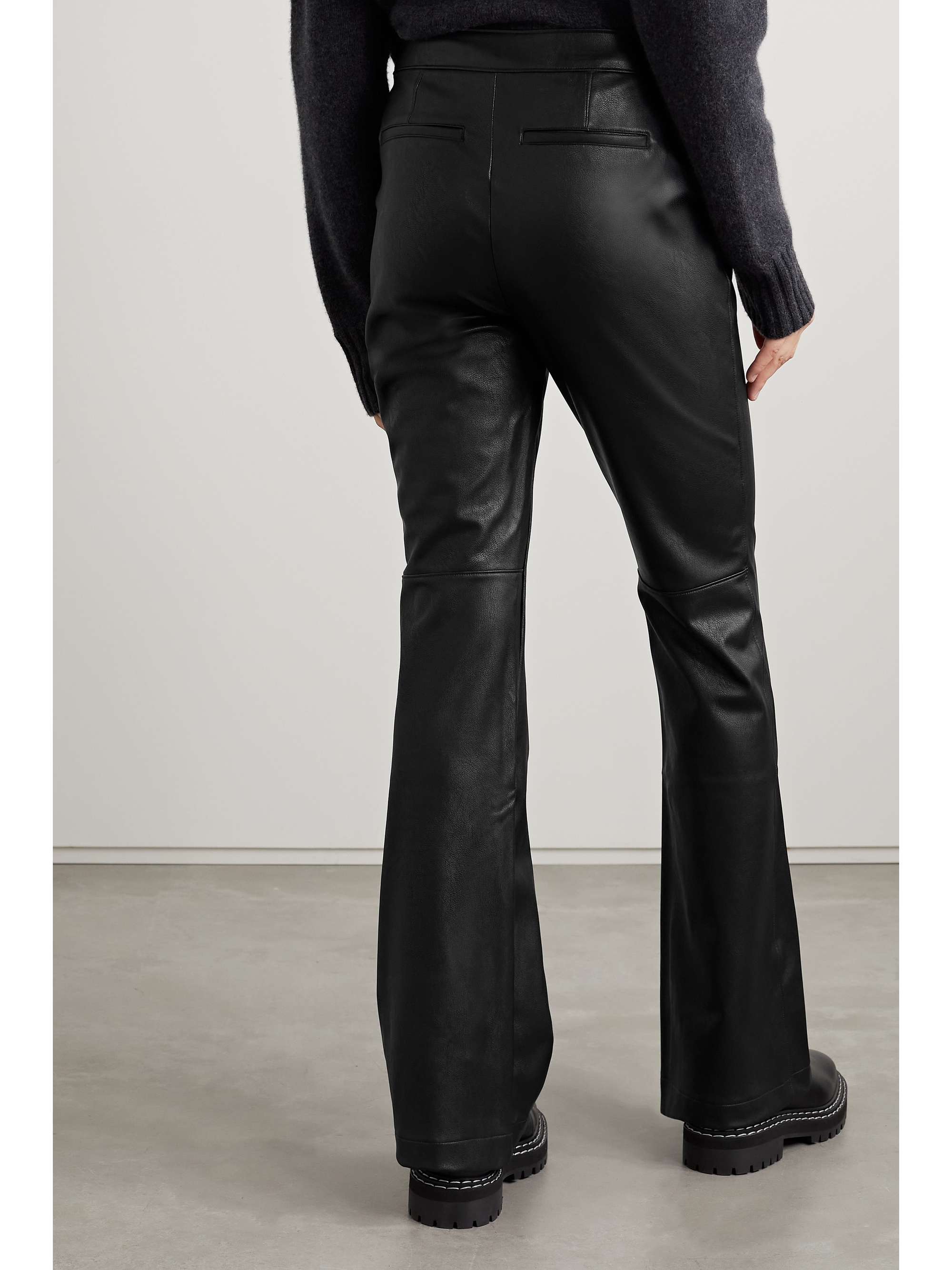 SPANX Faux stretch-leather flared pants
