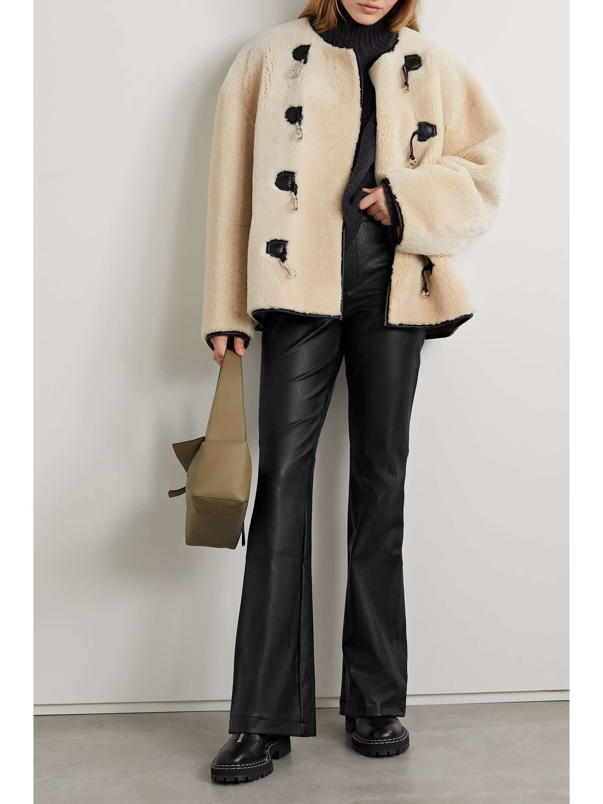 SPANX Faux stretch-leather flared pants
