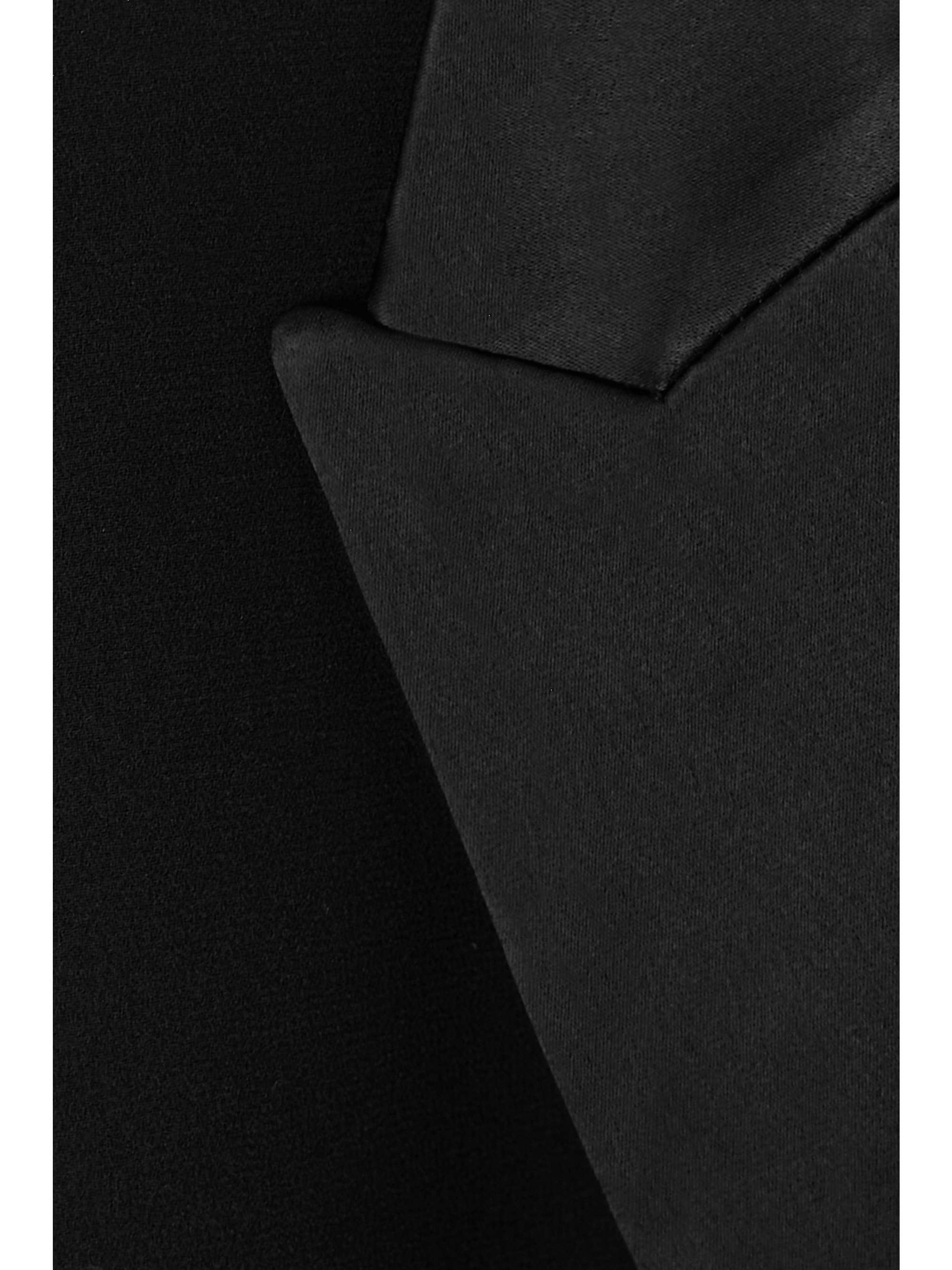 GALVAN Zengel cropped satin-trimmed crepe blazer