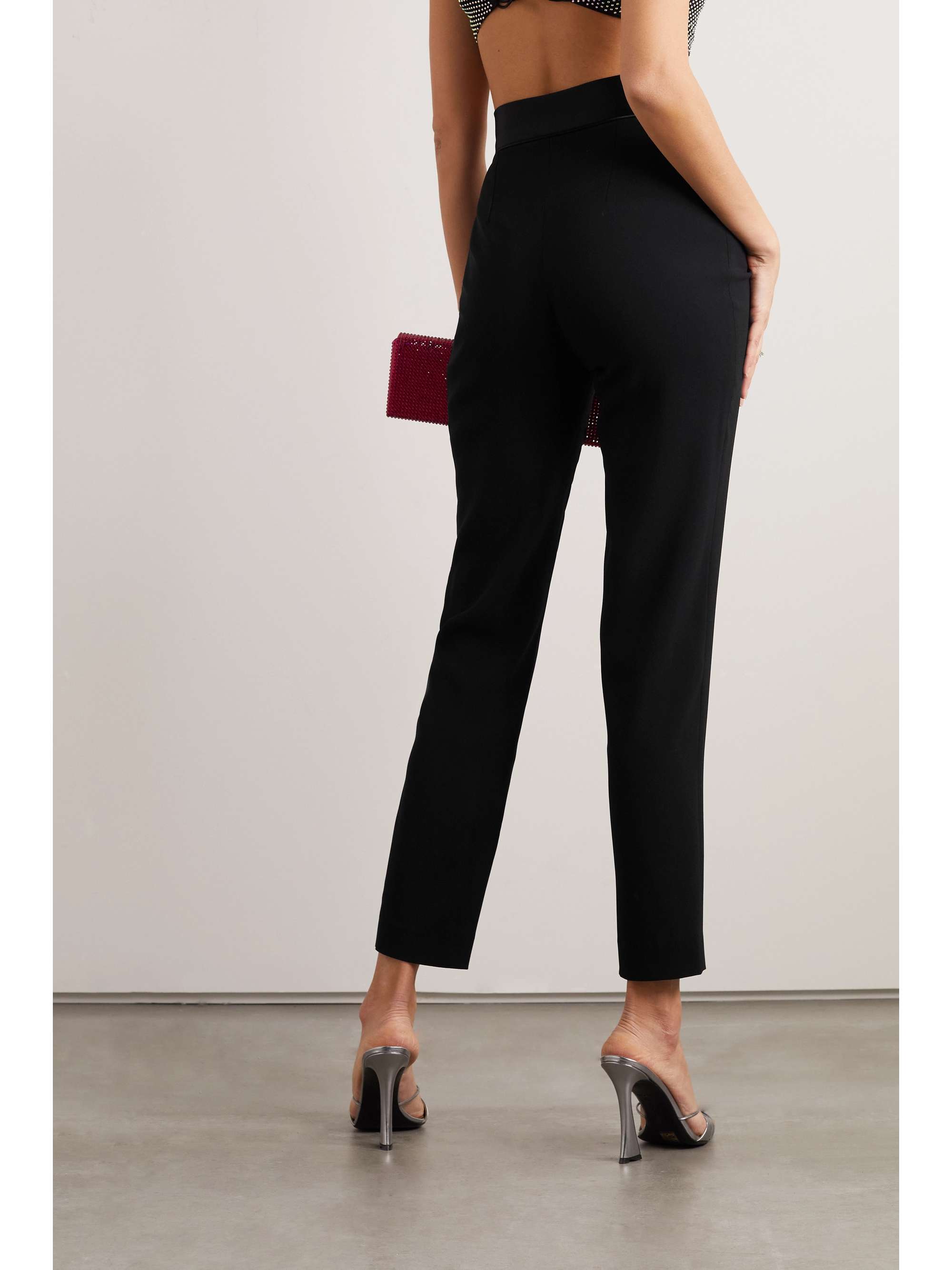 GALVAN Zengel satin-trimmed crepe pants