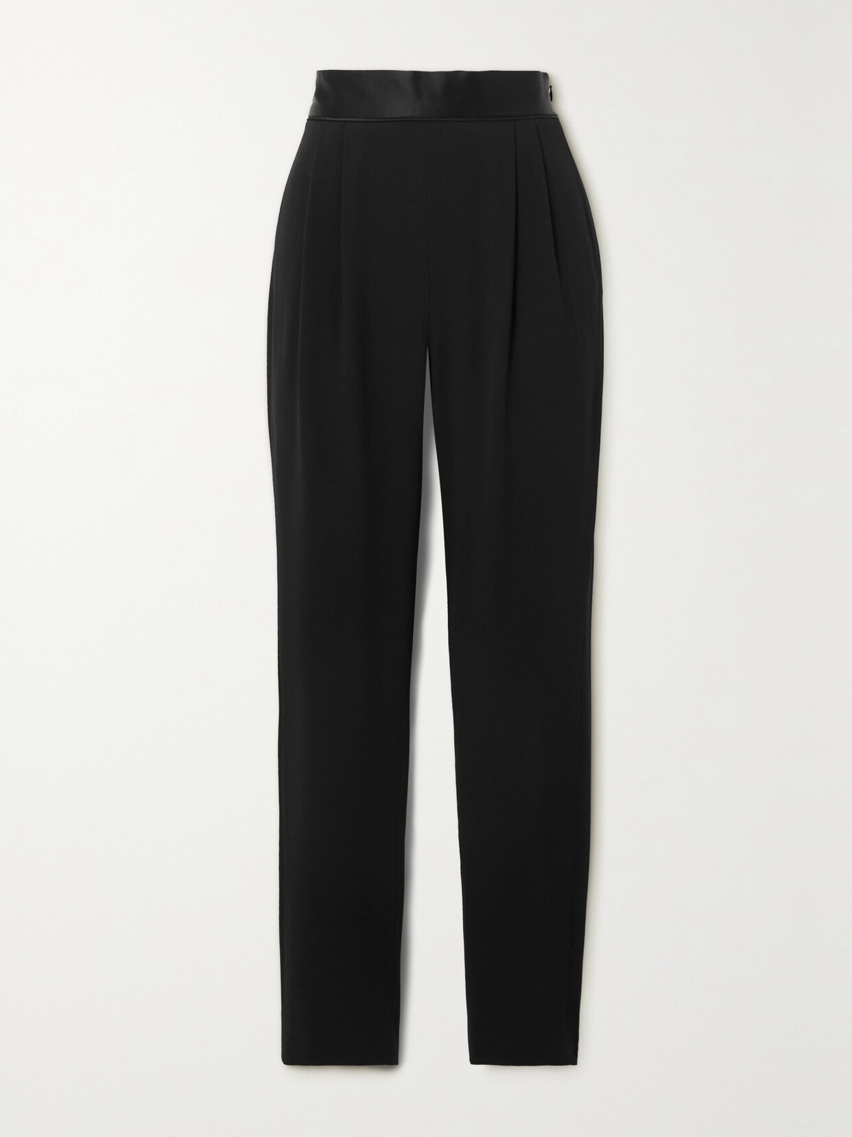 Galvan Zengel Satin-trimmed Crepe Pants In Black