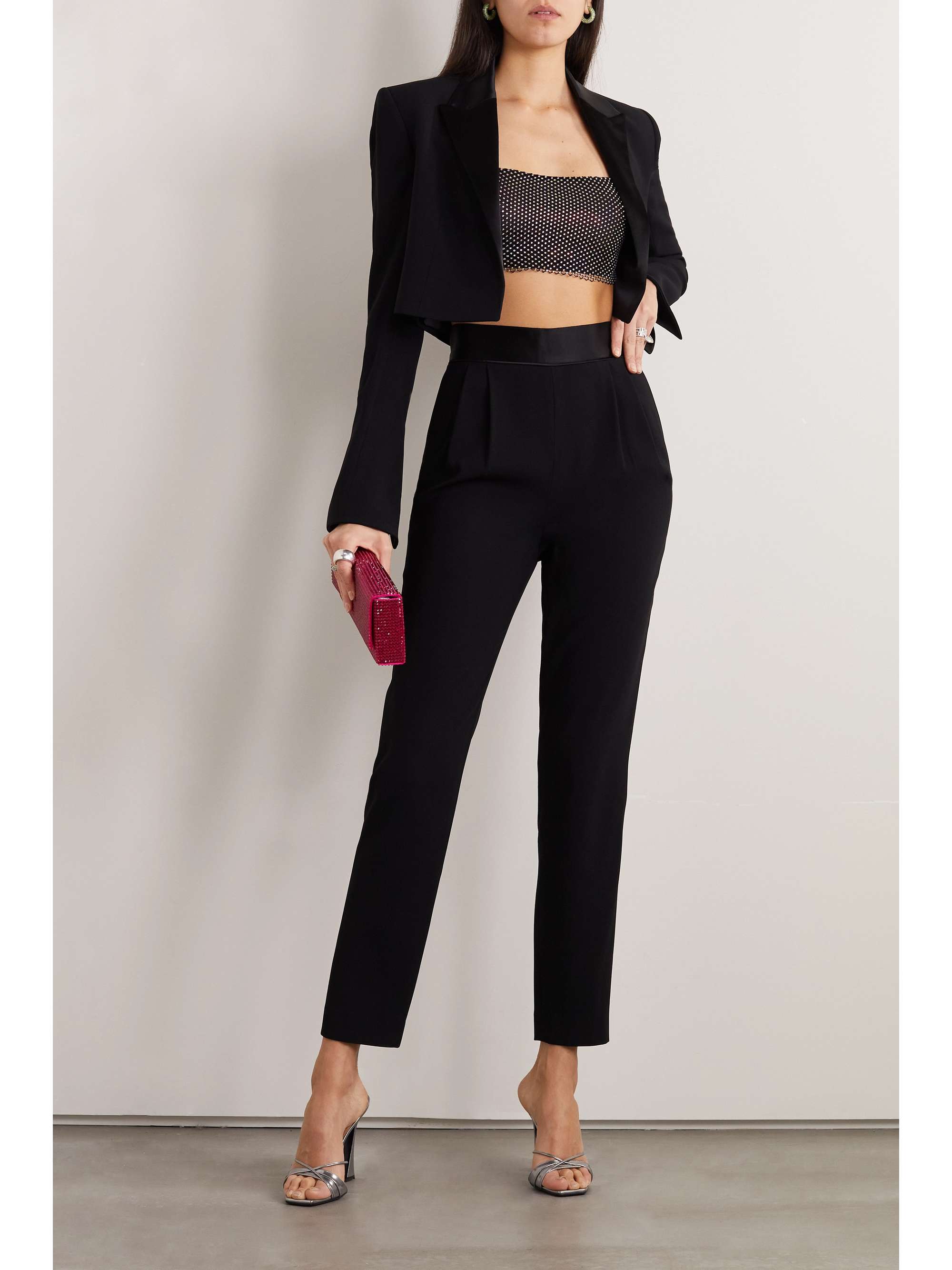 GALVAN Zengel satin-trimmed crepe pants