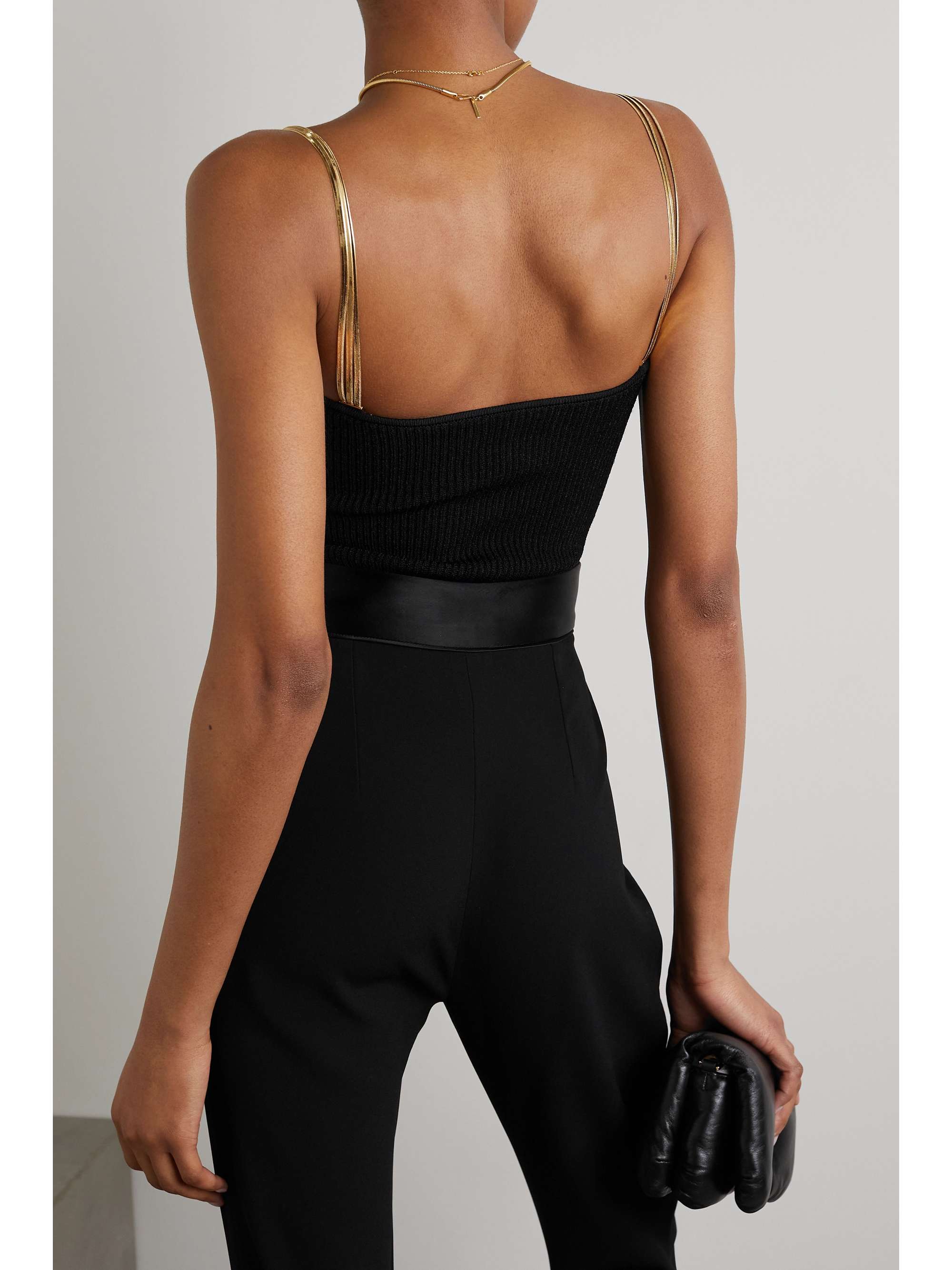 GALVAN Galvanized Ophelia chain-embellished ribbed-knit top